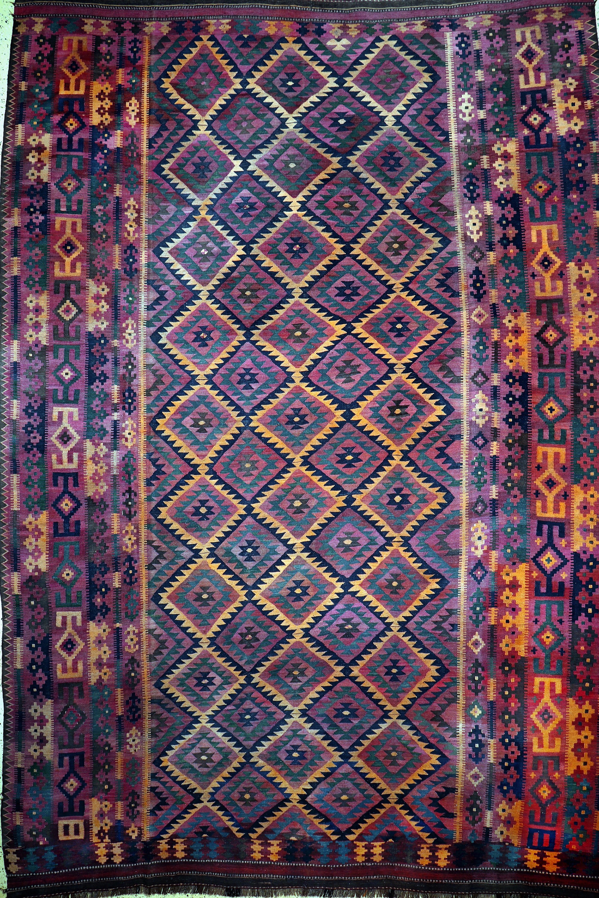 Uzbek"Übermaß"Kelim, Afghanistan, um 1930, Wolle auf Wolle, ca. 458 x 315 cm, EHZ: 1-2