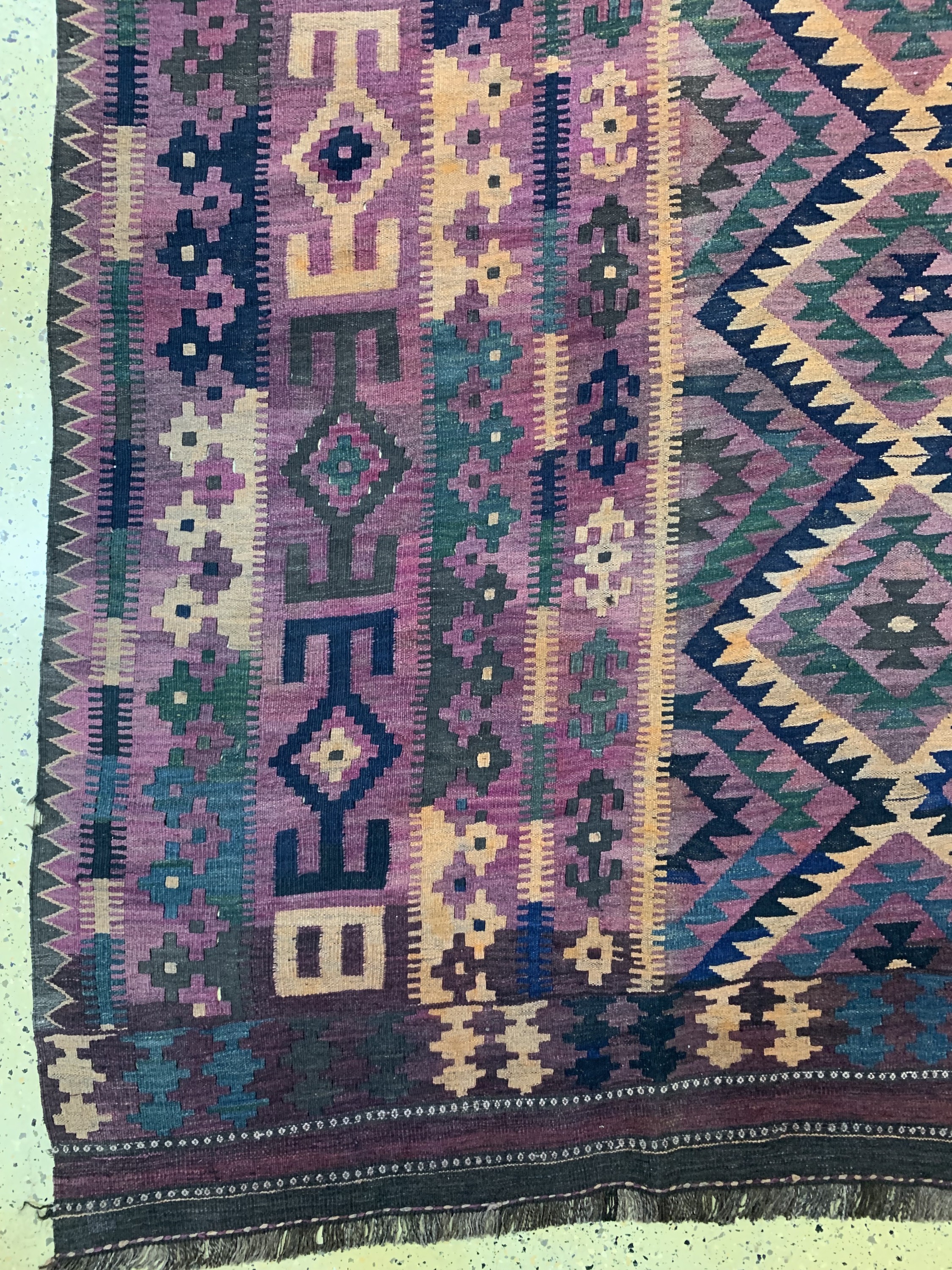 Detail b: Uzbek"Übermaß"Kelim, Afghanistan, um 1930, Wolle auf Wolle, ca. 458 x 315 cm, EHZ: 1-2
