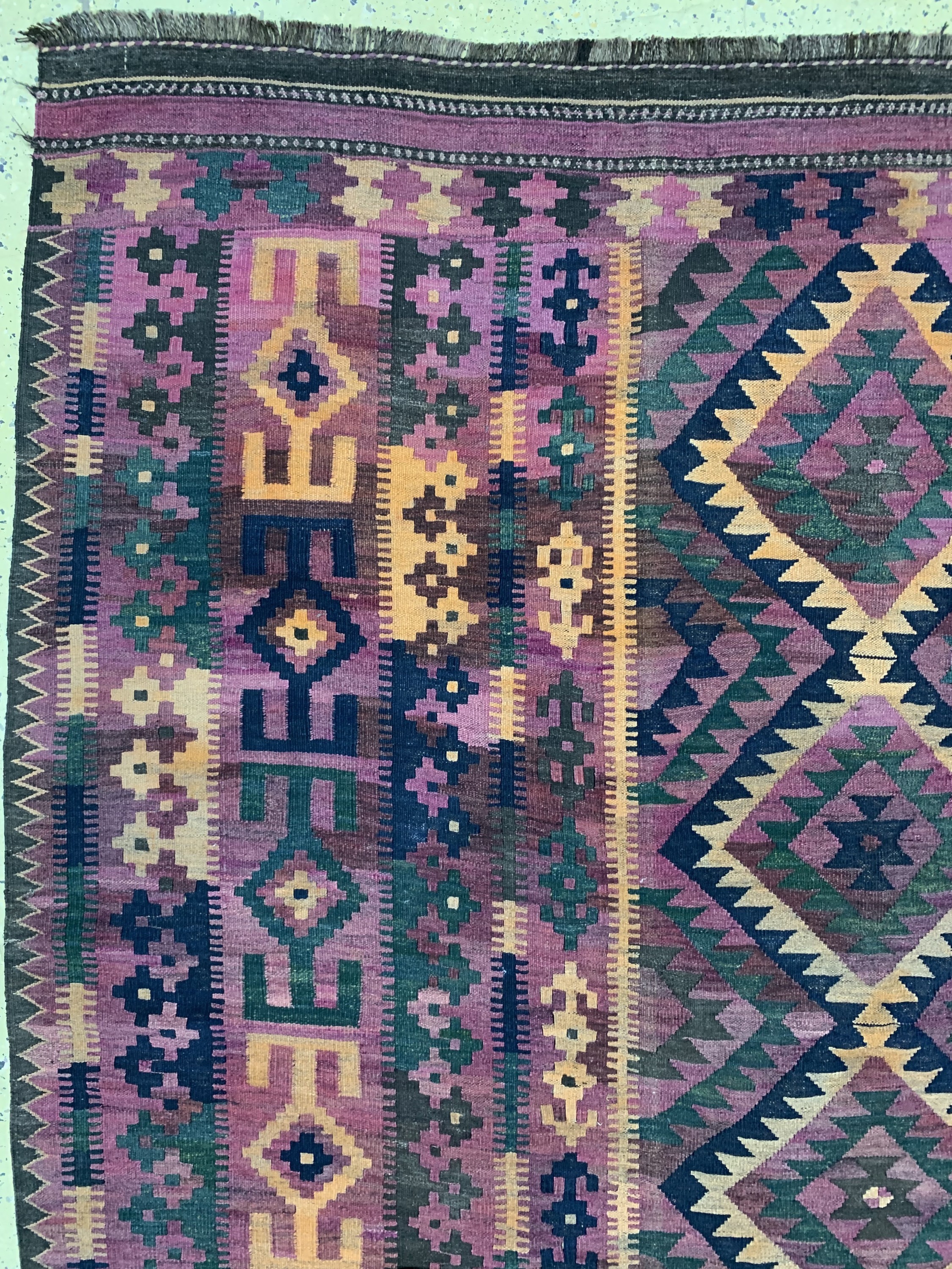 Detail e: Uzbek"Übermaß"Kelim, Afghanistan, um 1930, Wolle auf Wolle, ca. 458 x 315 cm, EHZ: 1-2