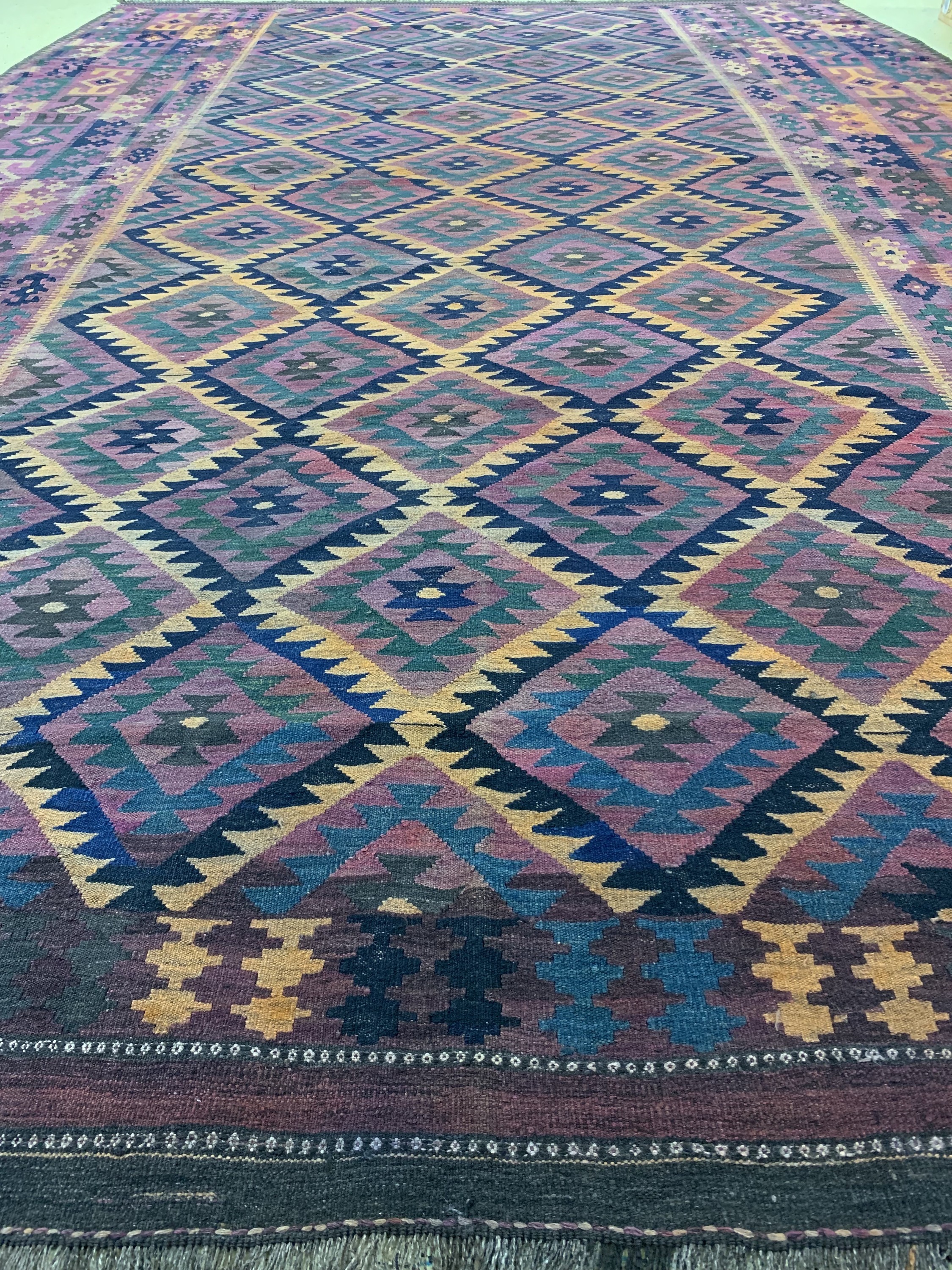 Detail f: Uzbek"Übermaß"Kelim, Afghanistan, um 1930, Wolle auf Wolle, ca. 458 x 315 cm, EHZ: 1-2