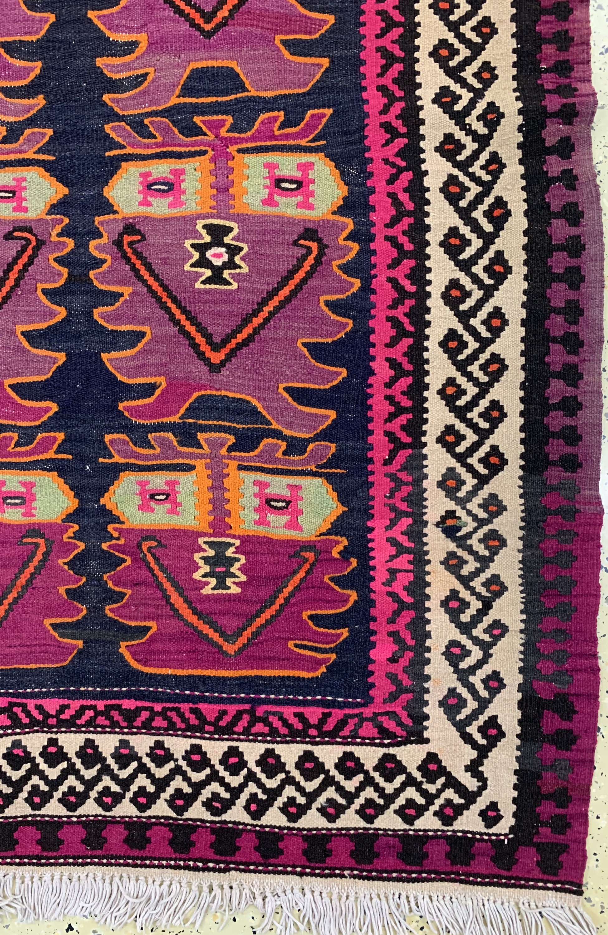 Detail a: Malayer Kelim, Persien, ca. 60 Jahre, Wolleauf Baumwolle, ca. 283 x 162 cm, EHZ: 1-2