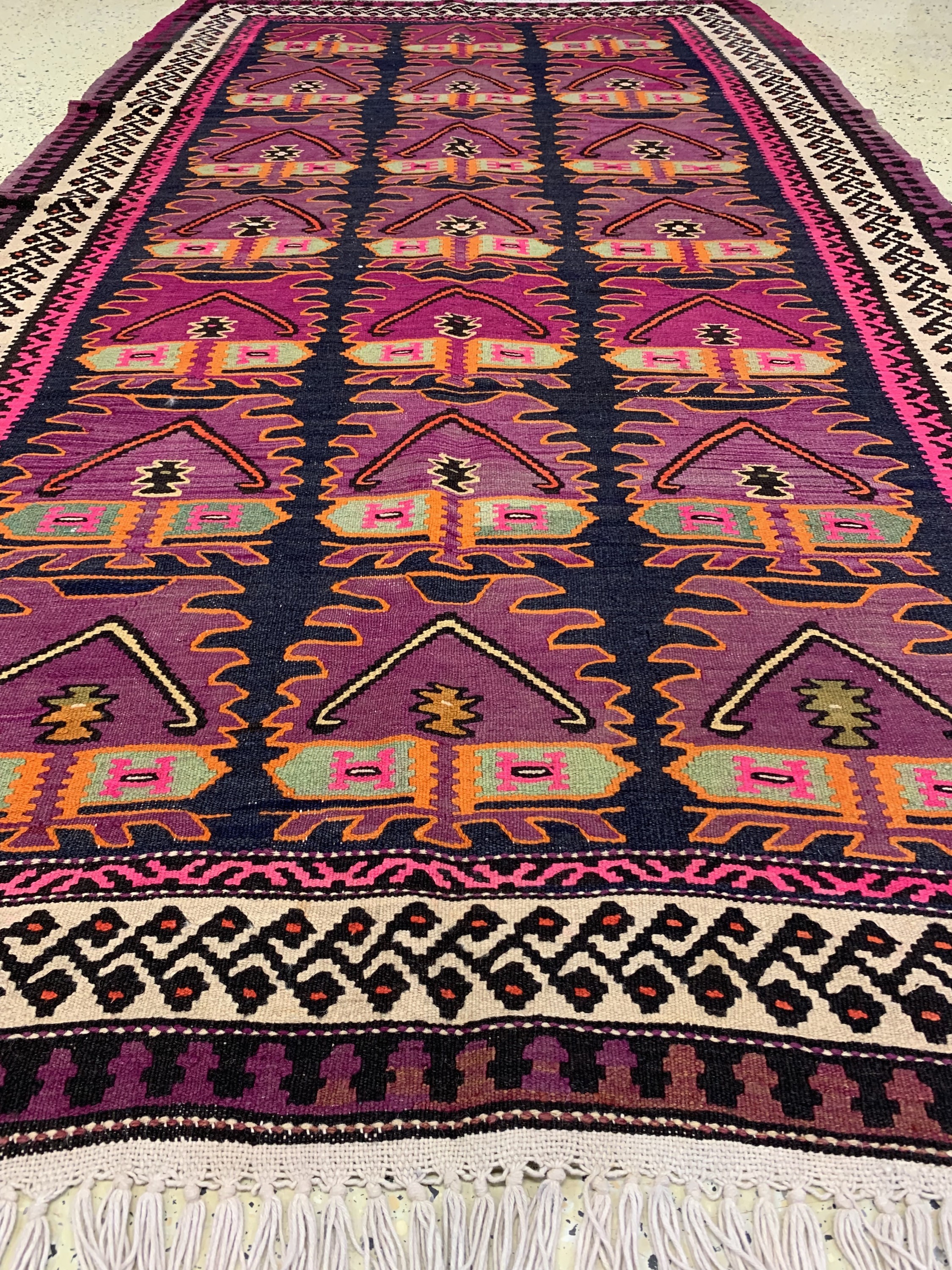 Detail c: Malayer Kelim, Persien, ca. 60 Jahre, Wolleauf Baumwolle, ca. 283 x 162 cm, EHZ: 1-2