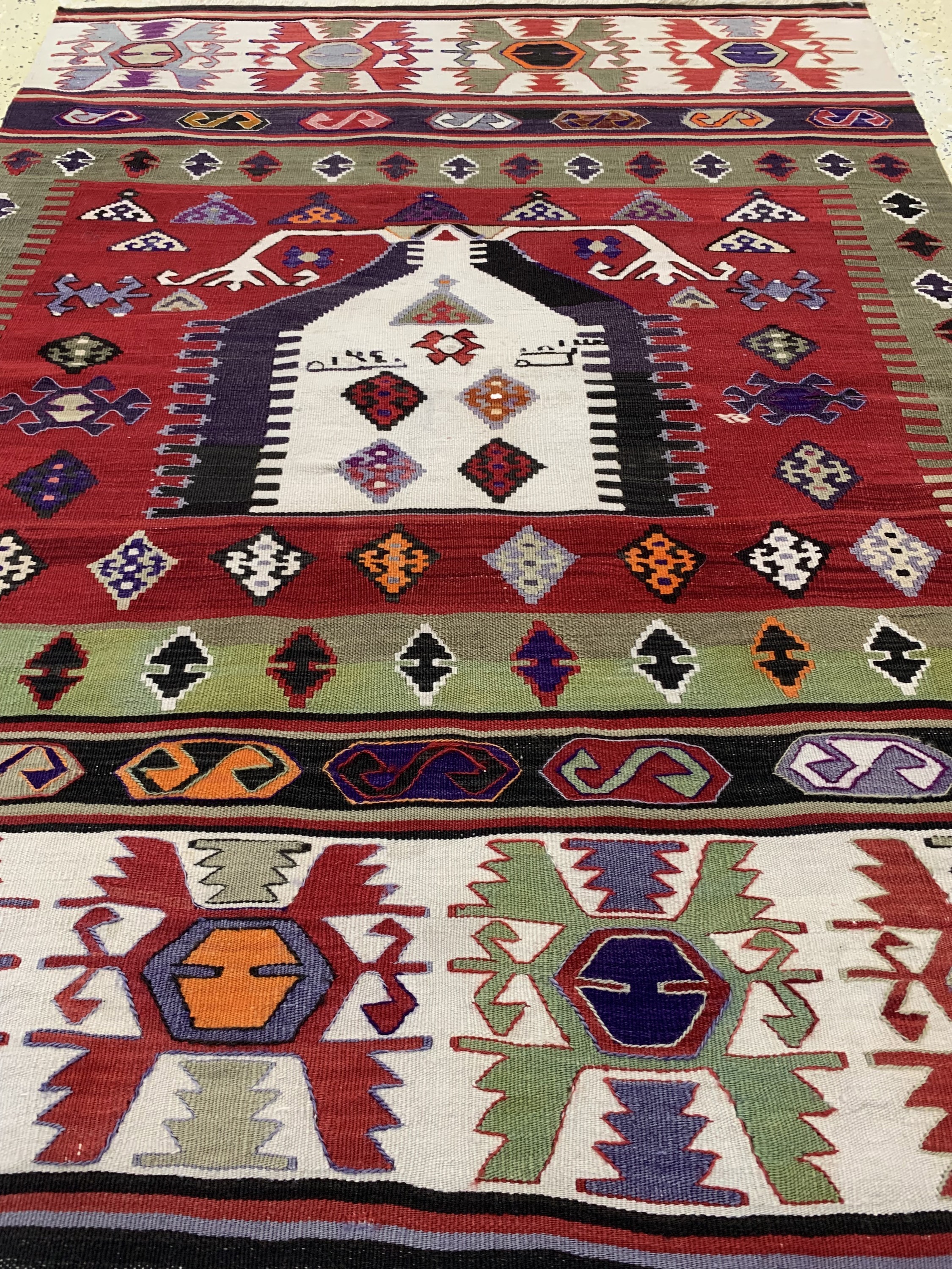 Detail c: Anatol"Gebetskelim", Türkei, datiert 1340(1917), Wolle auf Wolle, ca. 147 x 110 cm,EHZ: 1-2