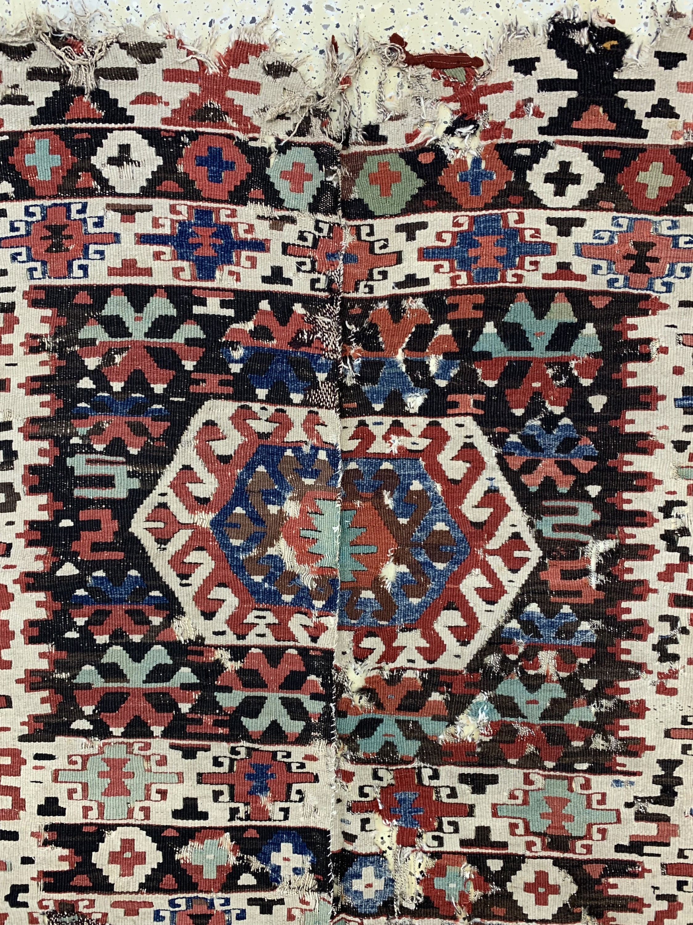 Detail c: Antiker Anatol Kelim, Türkei, 19.Jhd, Wolleauf Wolle, ca. 280 x 130 cm, EHZ: 4