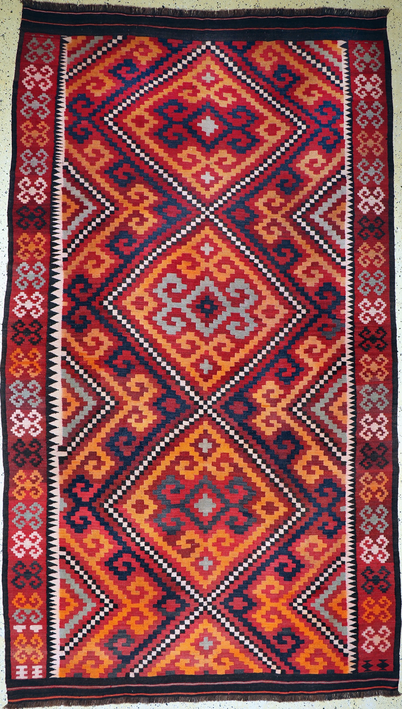 Uzbek Kelim, Afghanistan, um 1920, Wolle auf Wolle, ca. 358 x 200 cm, EHZ: 1-2