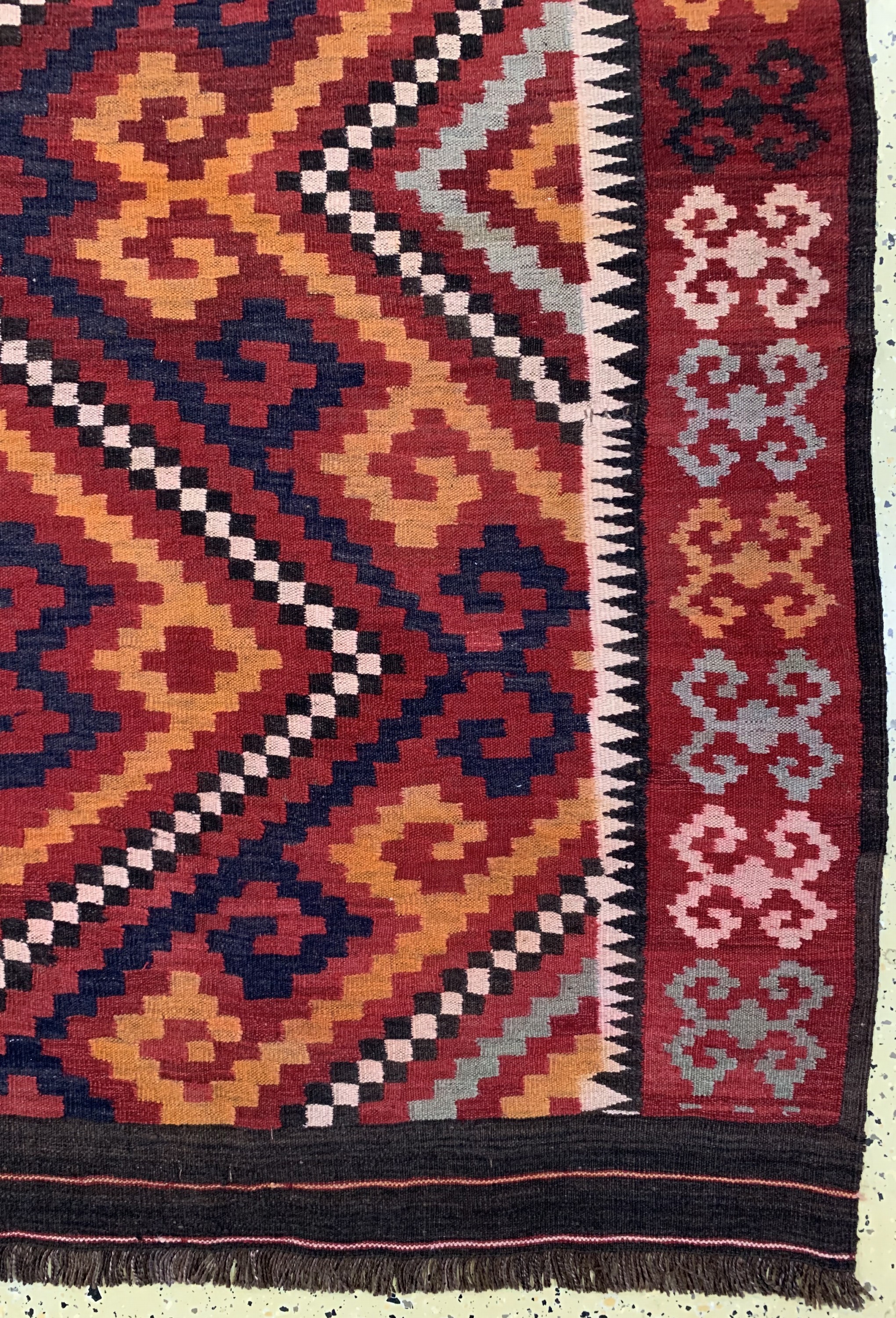 Detail a: Uzbek Kelim, Afghanistan, um 1920, Wolle auf Wolle, ca. 358 x 200 cm, EHZ: 1-2