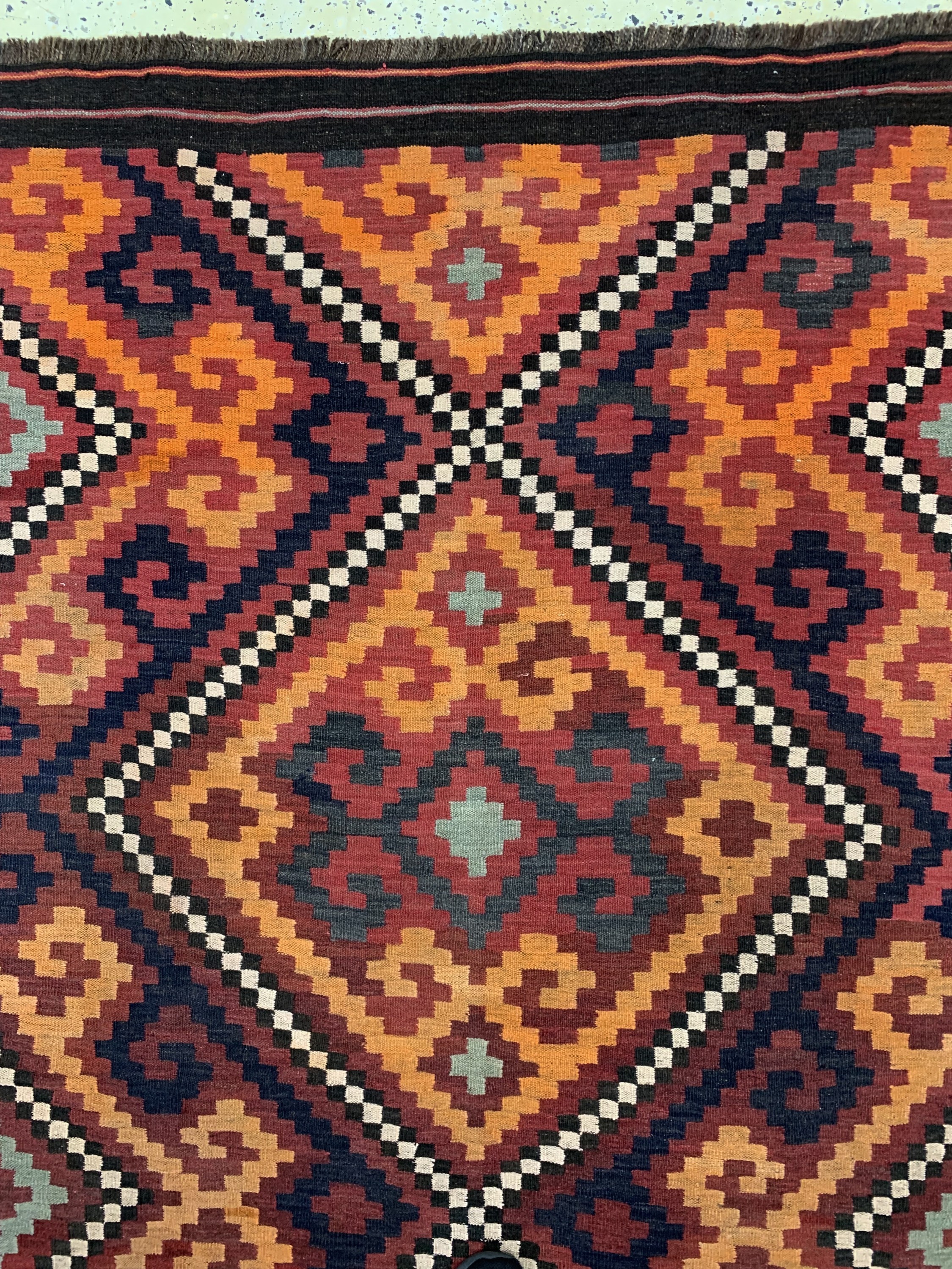 Detail c: Uzbek Kelim, Afghanistan, um 1920, Wolle auf Wolle, ca. 358 x 200 cm, EHZ: 1-2