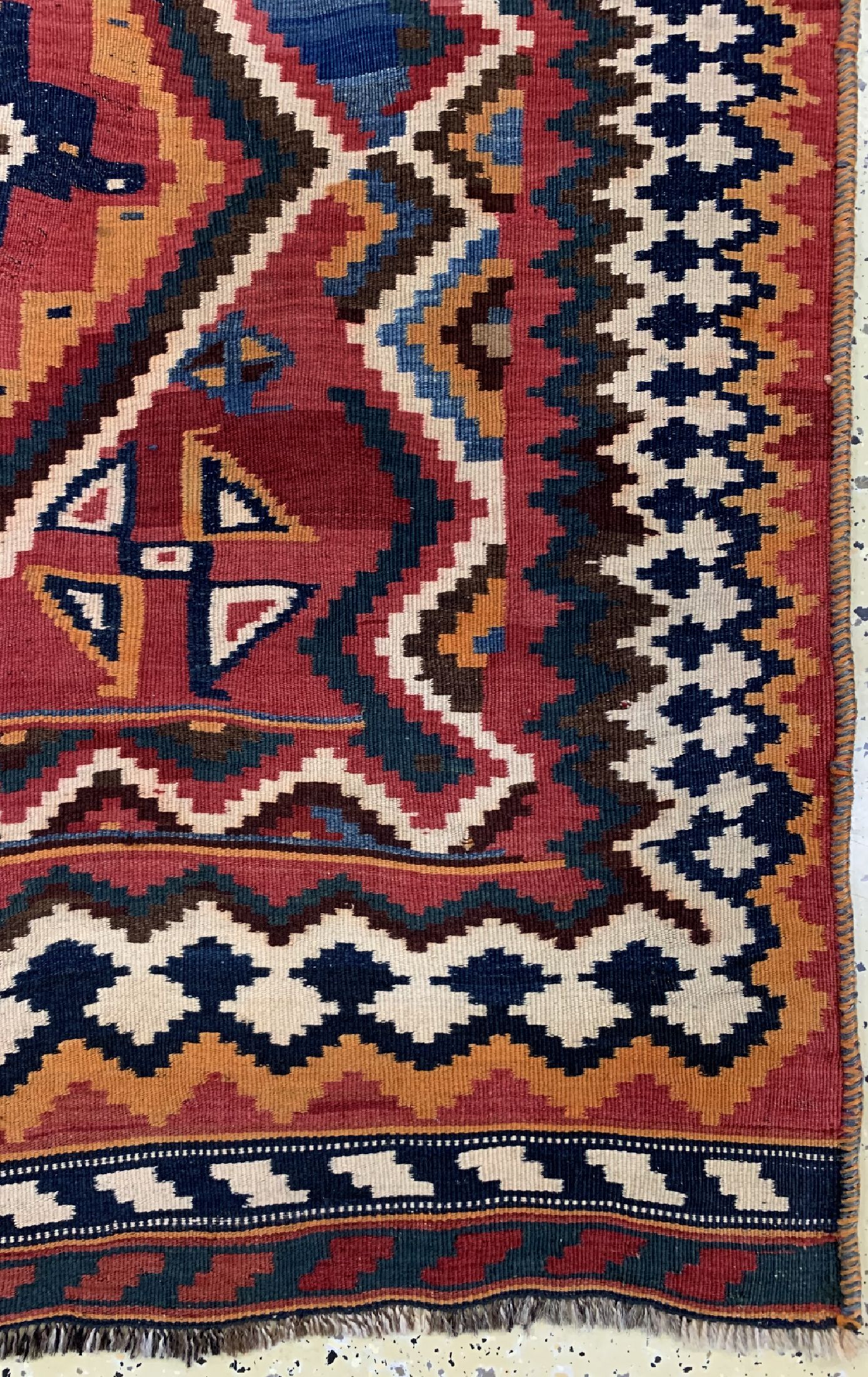Detail a: Ghaschgai Kelim antik, Persien, um 1900, Wolle auf Wolle, ca. 276 x 157 cm, EHZ: 1-2