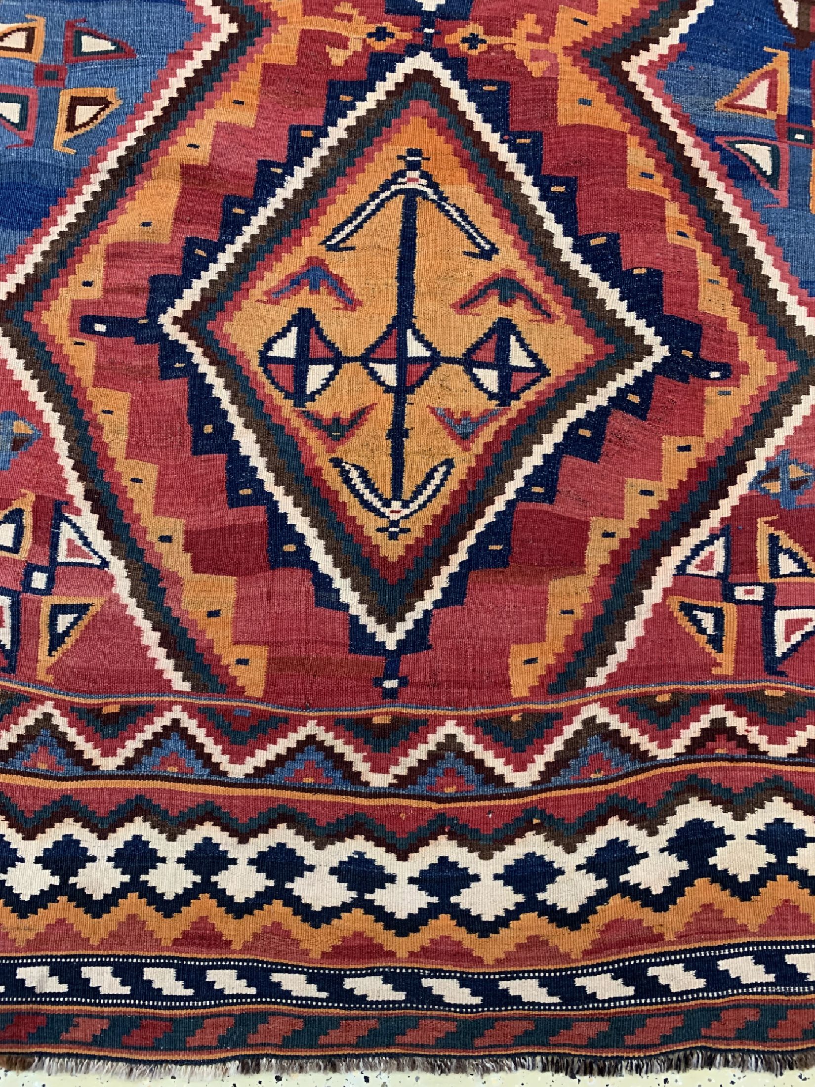 Detail b: Ghaschgai Kelim antik, Persien, um 1900, Wolle auf Wolle, ca. 276 x 157 cm, EHZ: 1-2