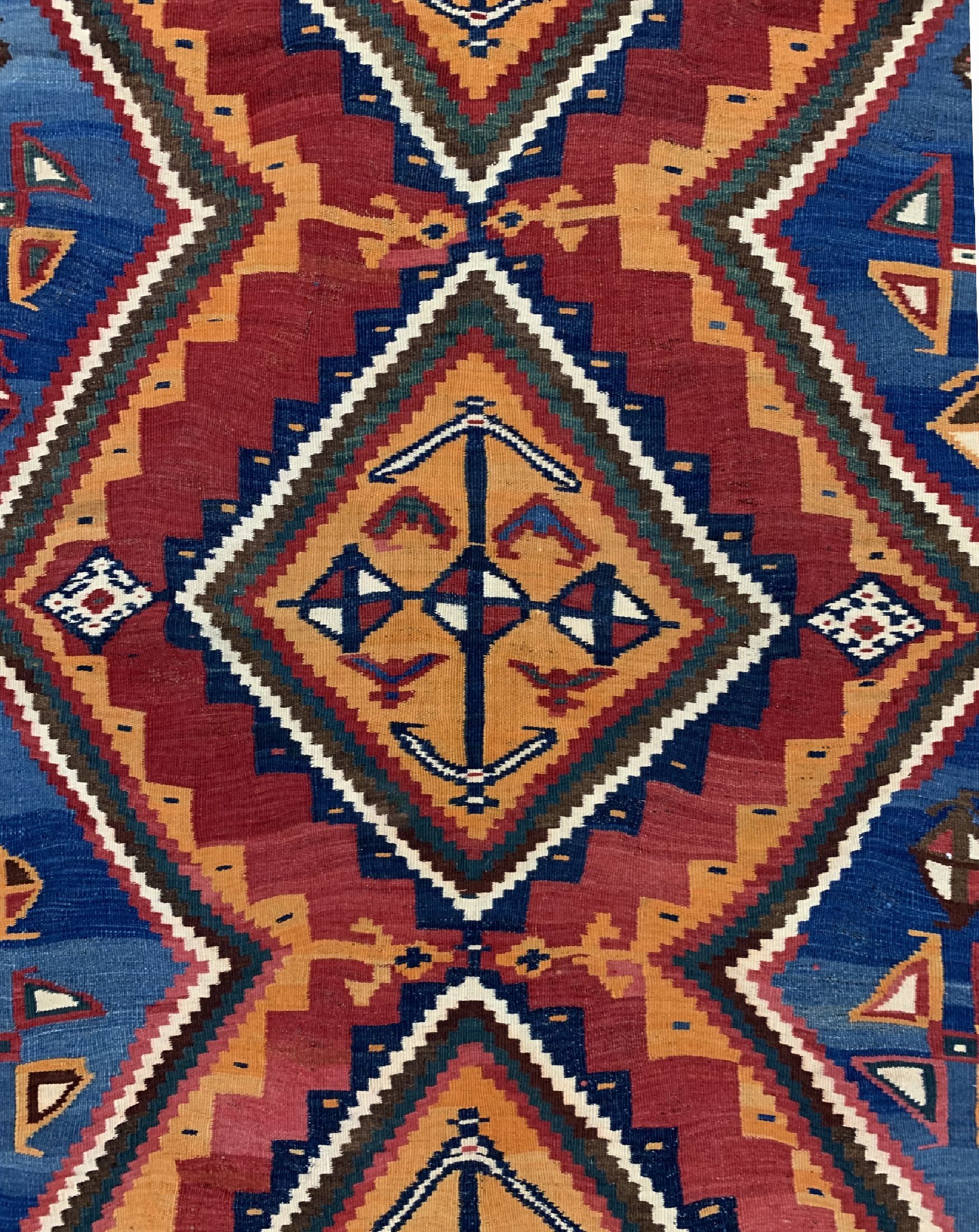 Detail c: Ghaschgai Kelim antik, Persien, um 1900, Wolle auf Wolle, ca. 276 x 157 cm, EHZ: 1-2