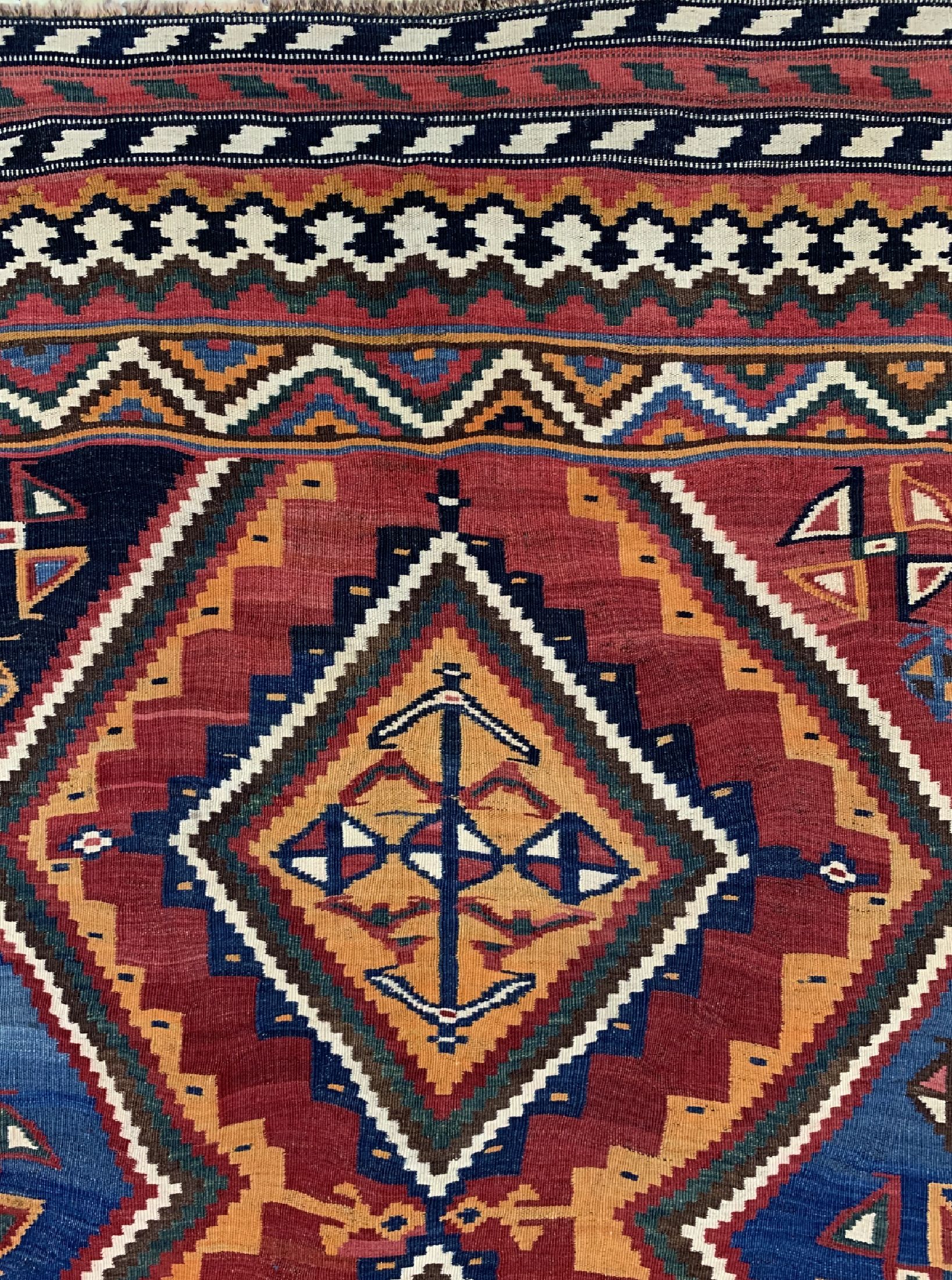 Detail d: Ghaschgai Kelim antik, Persien, um 1900, Wolle auf Wolle, ca. 276 x 157 cm, EHZ: 1-2