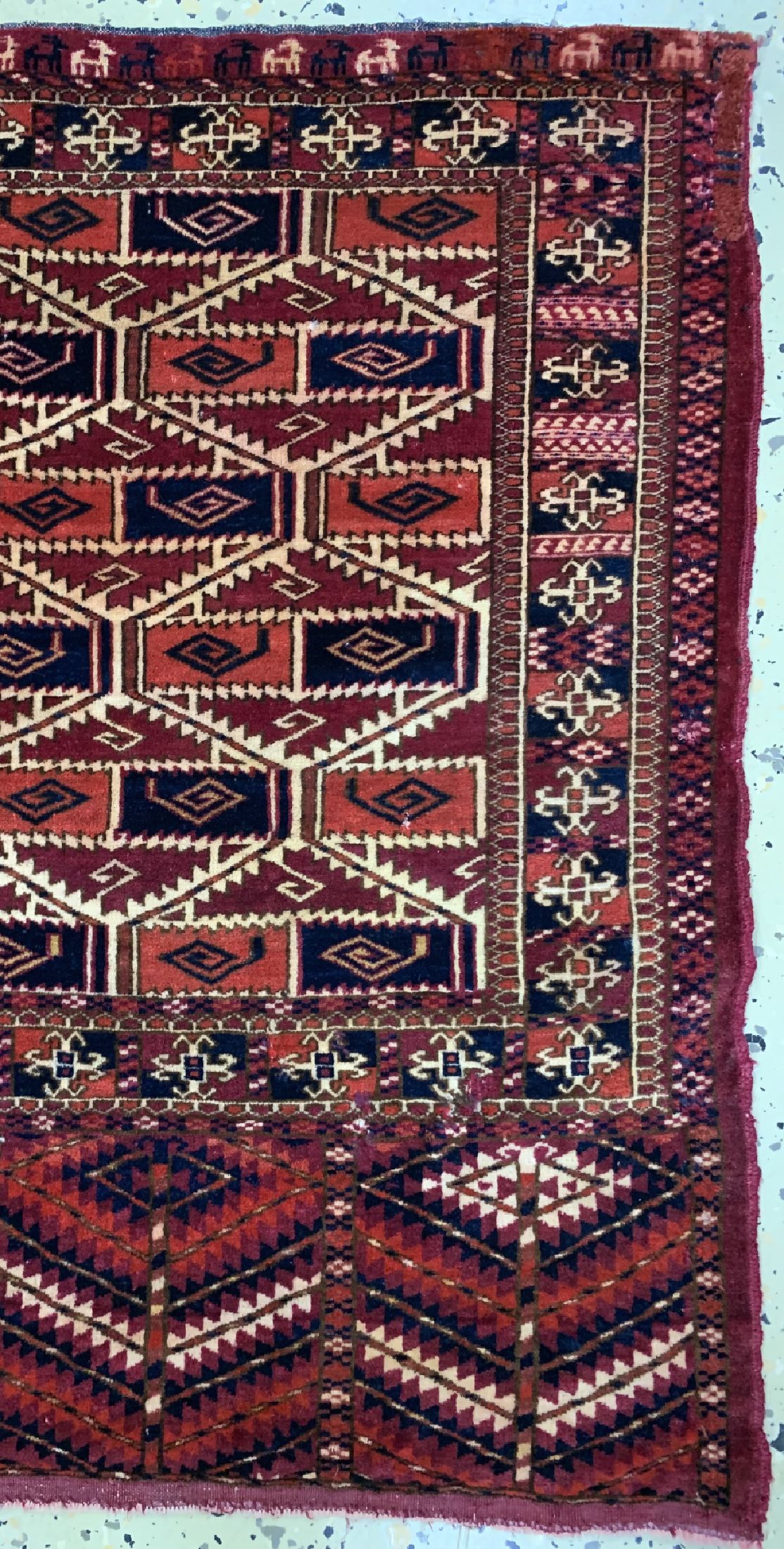 Detail a: Tekke Tschowal antik, Turkmenistan, 19.Jhd,Wolle auf Wolle, ca. 134 x 67 cm, EHZ: 3