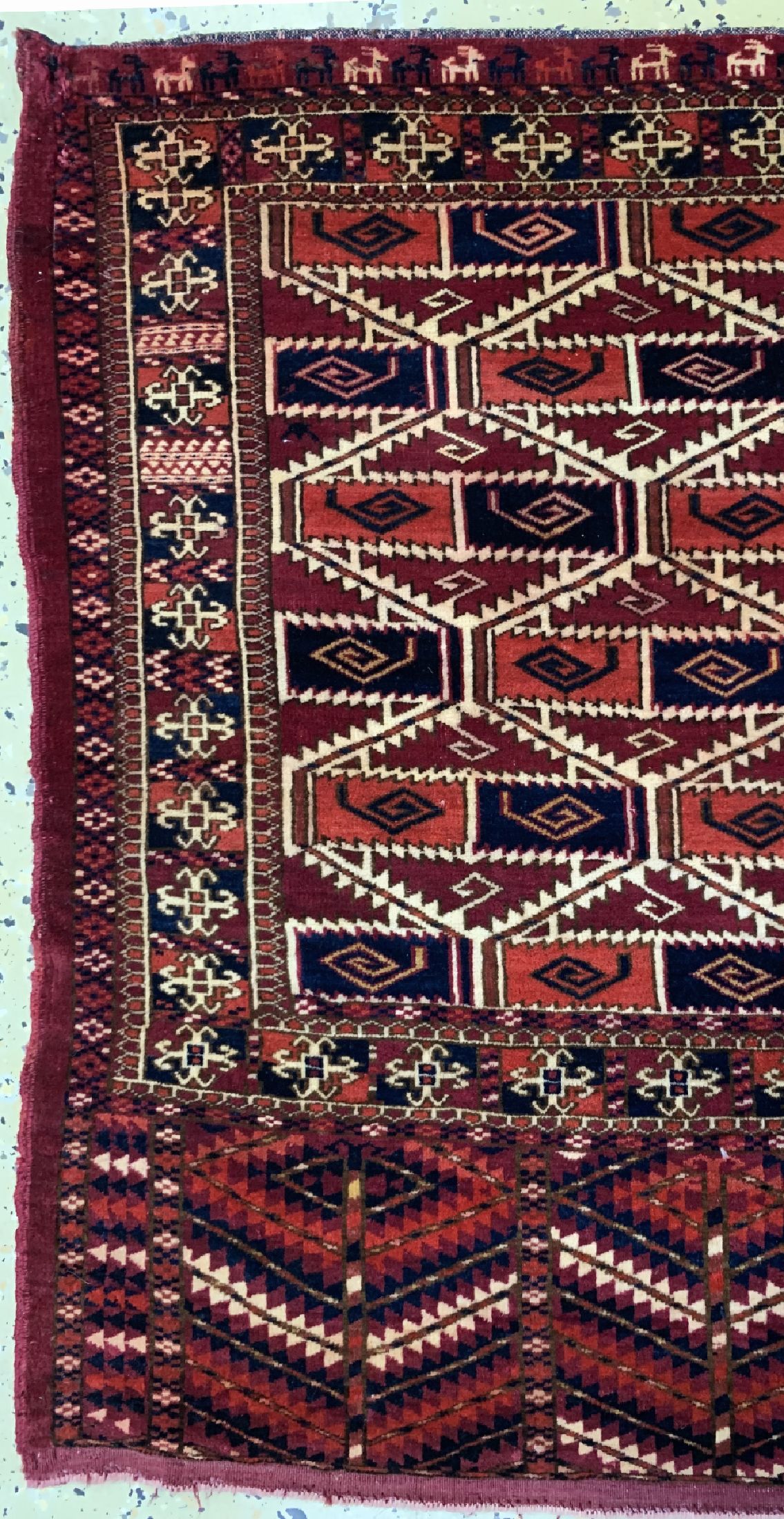 Detail c: Tekke Tschowal antik, Turkmenistan, 19.Jhd,Wolle auf Wolle, ca. 134 x 67 cm, EHZ: 3