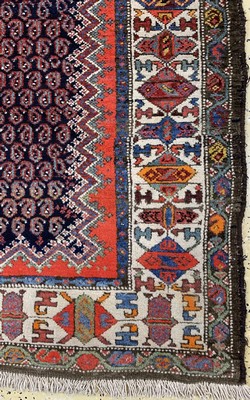 26727200a - Antique Hamadan, Persia, dated 1334(1911), wool on cotton, approx. 388 x 102 cm, condition: 2. Antique, old and decorative collector Orientalrugs, Carpets, Textiles and Flatweaves