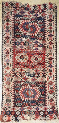 Image 26727209 - Antique Anatol Kilim, Turkey, 19th century, wool on wool, approx. 280 x 130 cm, condition: 4. Rugs, Carpets & Flatweaves