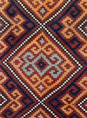 26727211b - Uzbek Kilim, Afghanistan, around 1920, wool on wool, approx. 358 x 200 cm, condition: 1-2. Rugs, Carpets & Flatweaves