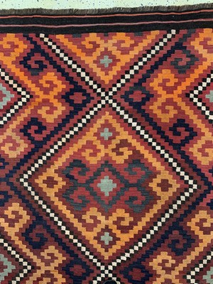 26727211c - Uzbek Kilim, Afghanistan, around 1920, wool on wool, approx. 358 x 200 cm, condition: 1-2. Rugs, Carpets & Flatweaves