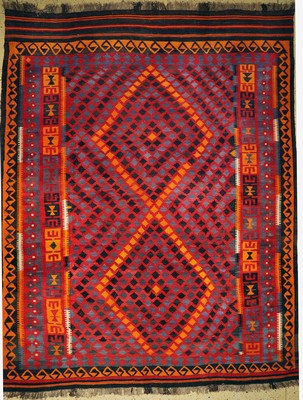 Image 26727227 - Maymaneh Kilim, Afghanistan, around 1960, wool on wool, approx. 398 x 300 cm, condition: 1- 2. Rugs, Carpets & Flatweaves