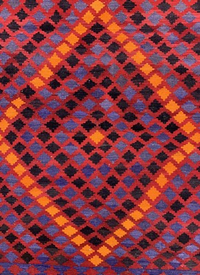 26727227b - Maymaneh Kilim, Afghanistan, around 1960, wool on wool, approx. 398 x 300 cm, condition: 1- 2. Rugs, Carpets & Flatweaves