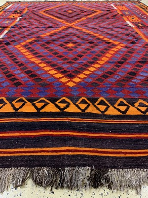 26727227e - Maymaneh Kilim, Afghanistan, around 1960, wool on wool, approx. 398 x 300 cm, condition: 1- 2. Rugs, Carpets & Flatweaves