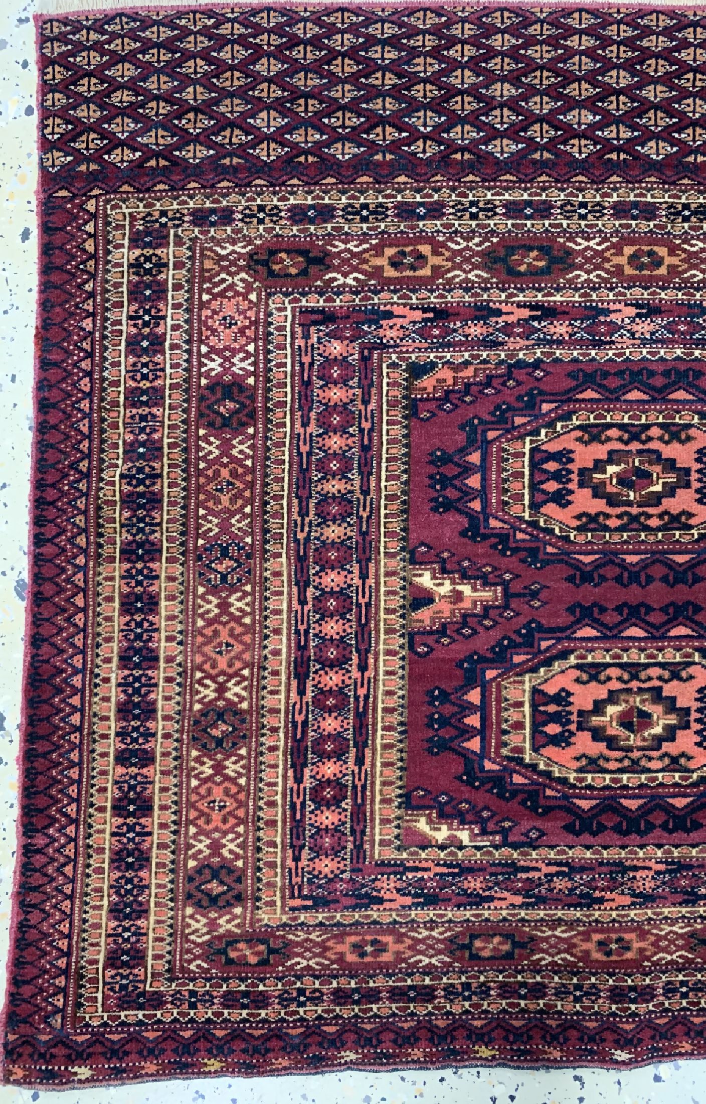 Detail c: Saryk Tschowal antik, Turkmenistan, um 1900, Wolle auf Wolle, ca. 154 x 76 cm, EHZ: 2