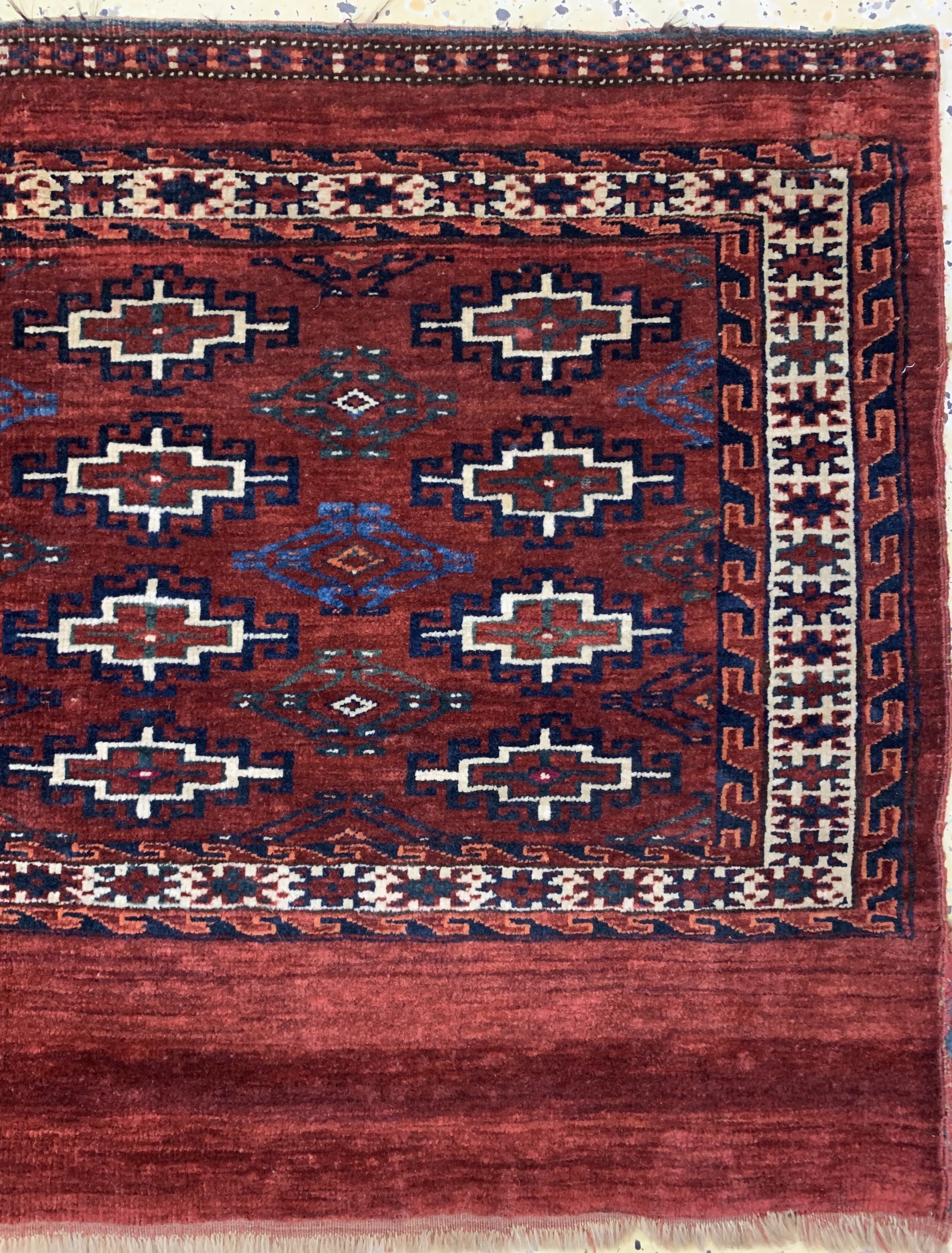 Detail d: Konvolut 2 Djowal, Turkmenistan, um 1900, Wolle auf Wolle, ca. 147 x 94 cm, EHZ: 2-3