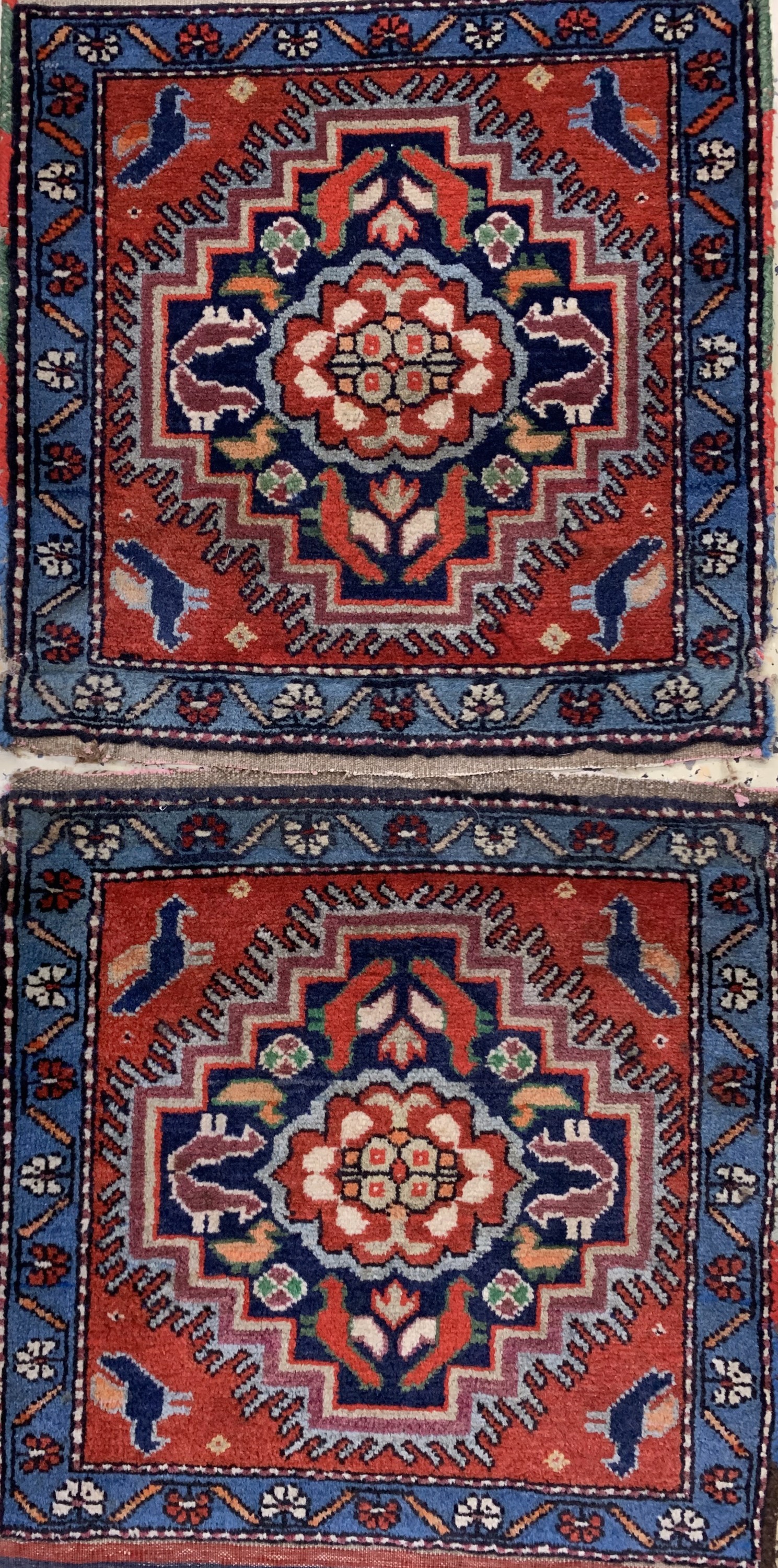 Detail a: Konvolut aus 8 Poschti & Taschenfront, Persien, um 1920/1940, Wolle auf Wolle & Baumwolle, ca. 60 x 55 cm, EHZ: 3