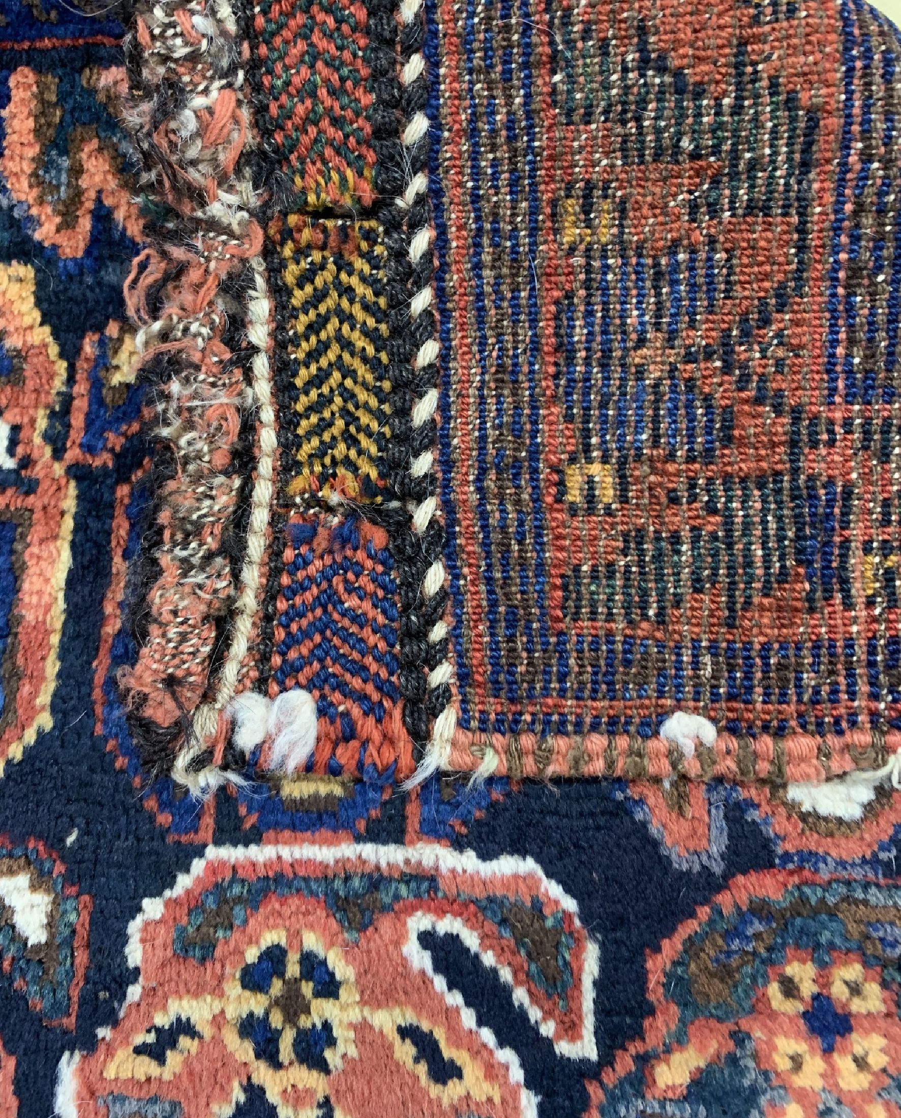 Detail d: Offene Afshar-Tasche antik, Persien, 19.Jhf, Wolle auf Wolle, ca. 56 x 50 cm, EHZ: 2