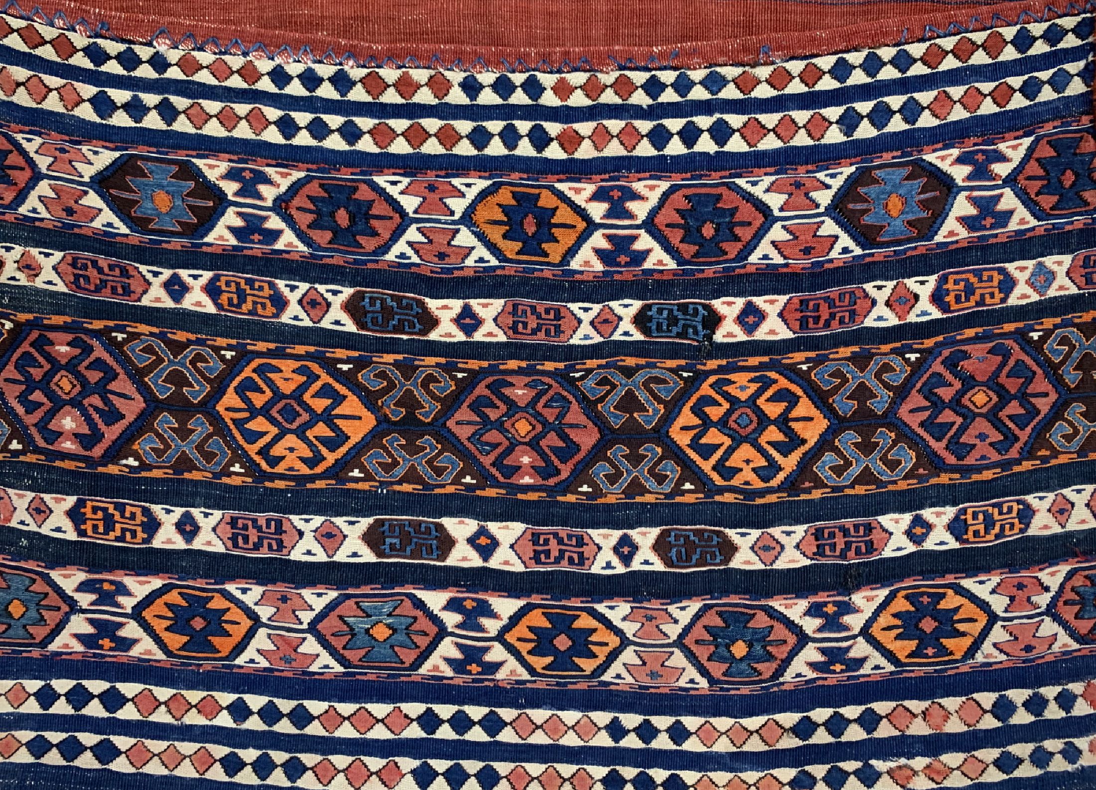 Detail a: Shahsawan Kelim-Doppeltasche , Persien, um 1920, Wolle auf Wolle, ca. 156 x 98 cm, EHZ: 2, (kleine Reparaturen)