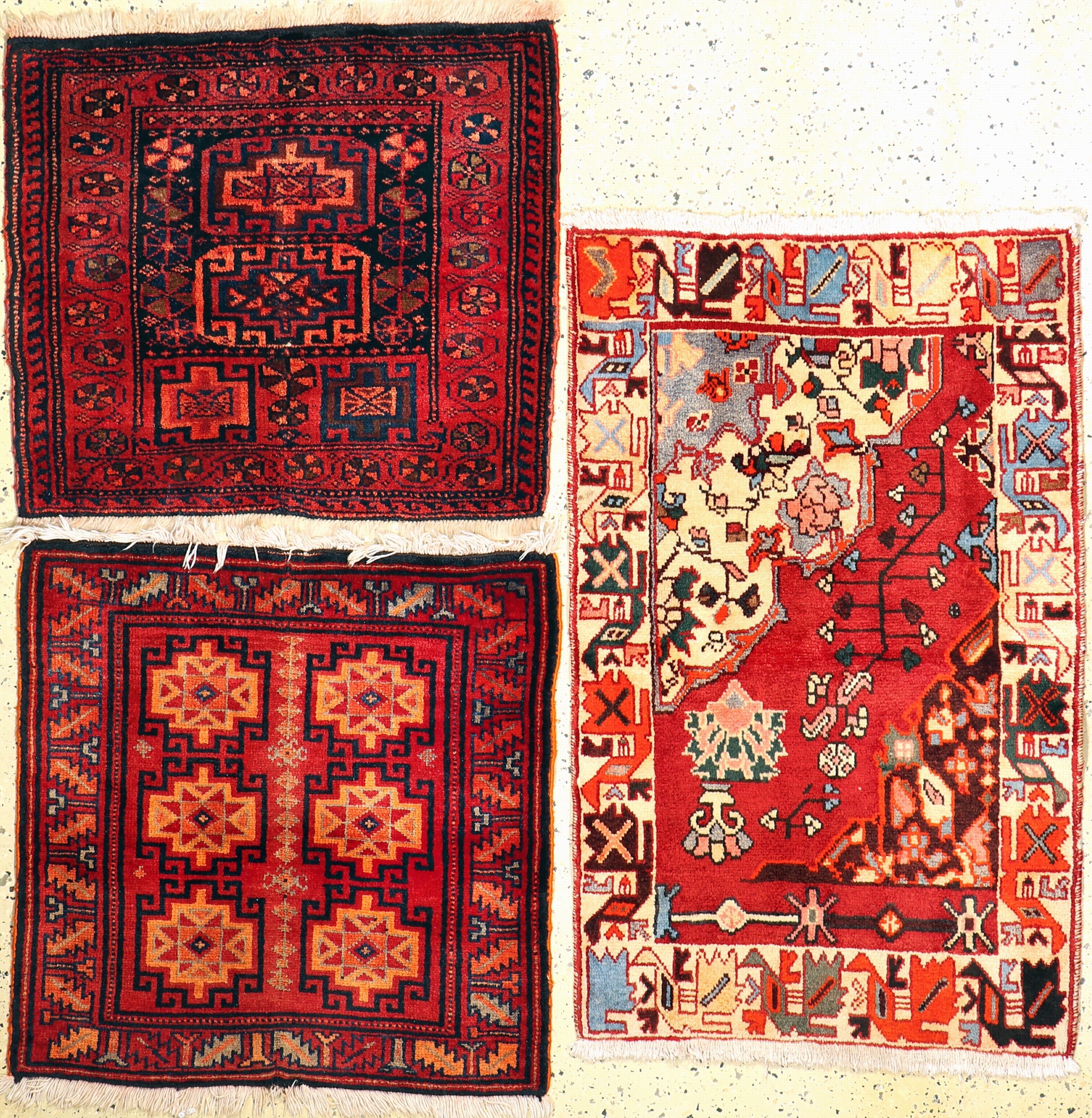 Konvolut Bachtiar Wagireh & 2 Lori Poschtis, Persien, Wolle auf Baumwolle, ca. 120 x 74 cm & ca. 80 x 70 cm, EHZ: 2-3