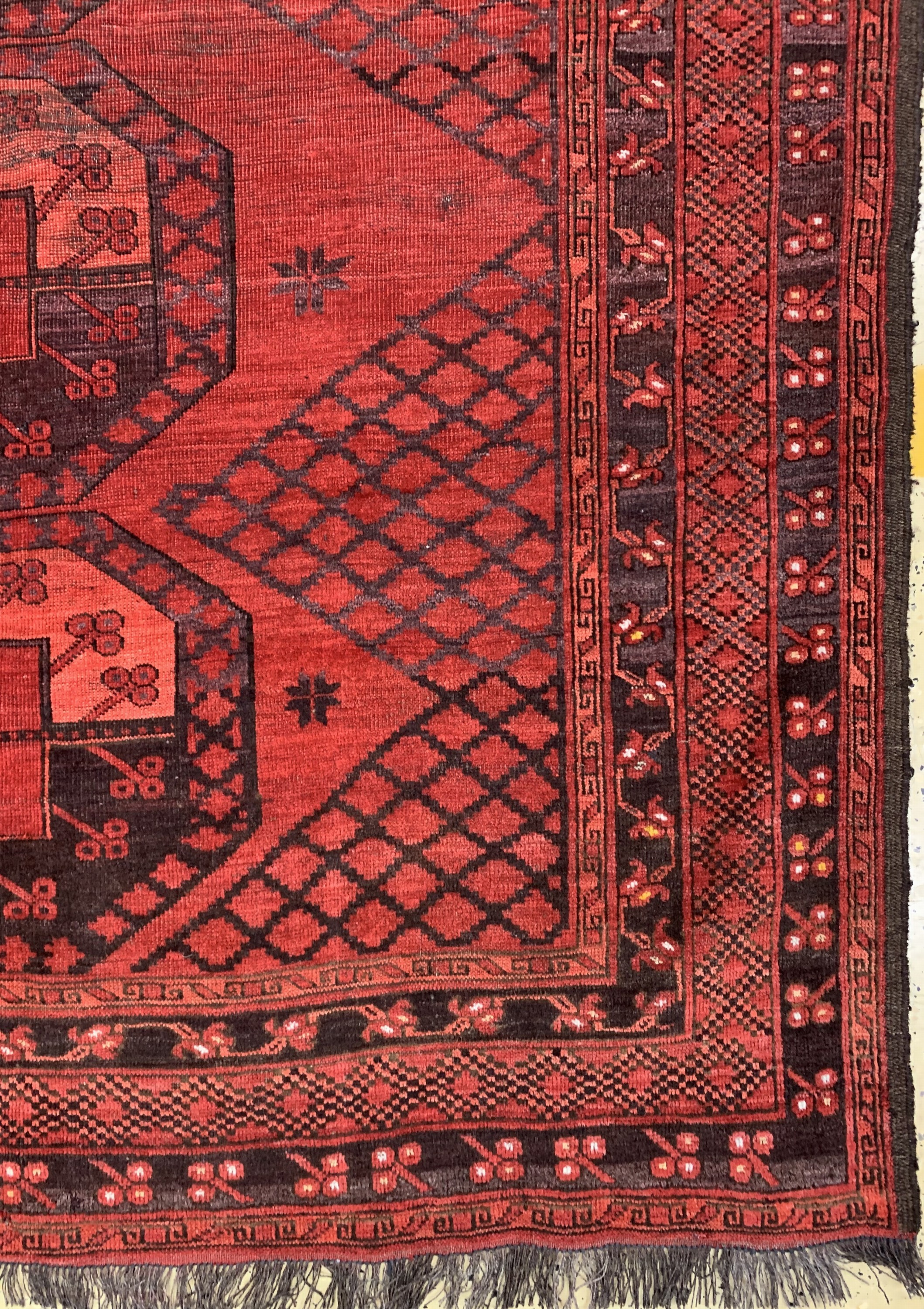 Detail a: Antiker Ersari, Turkmenistan, um 1900, Wolle auf Wolle, ca. 465 x 358 cm, EHZ: 3