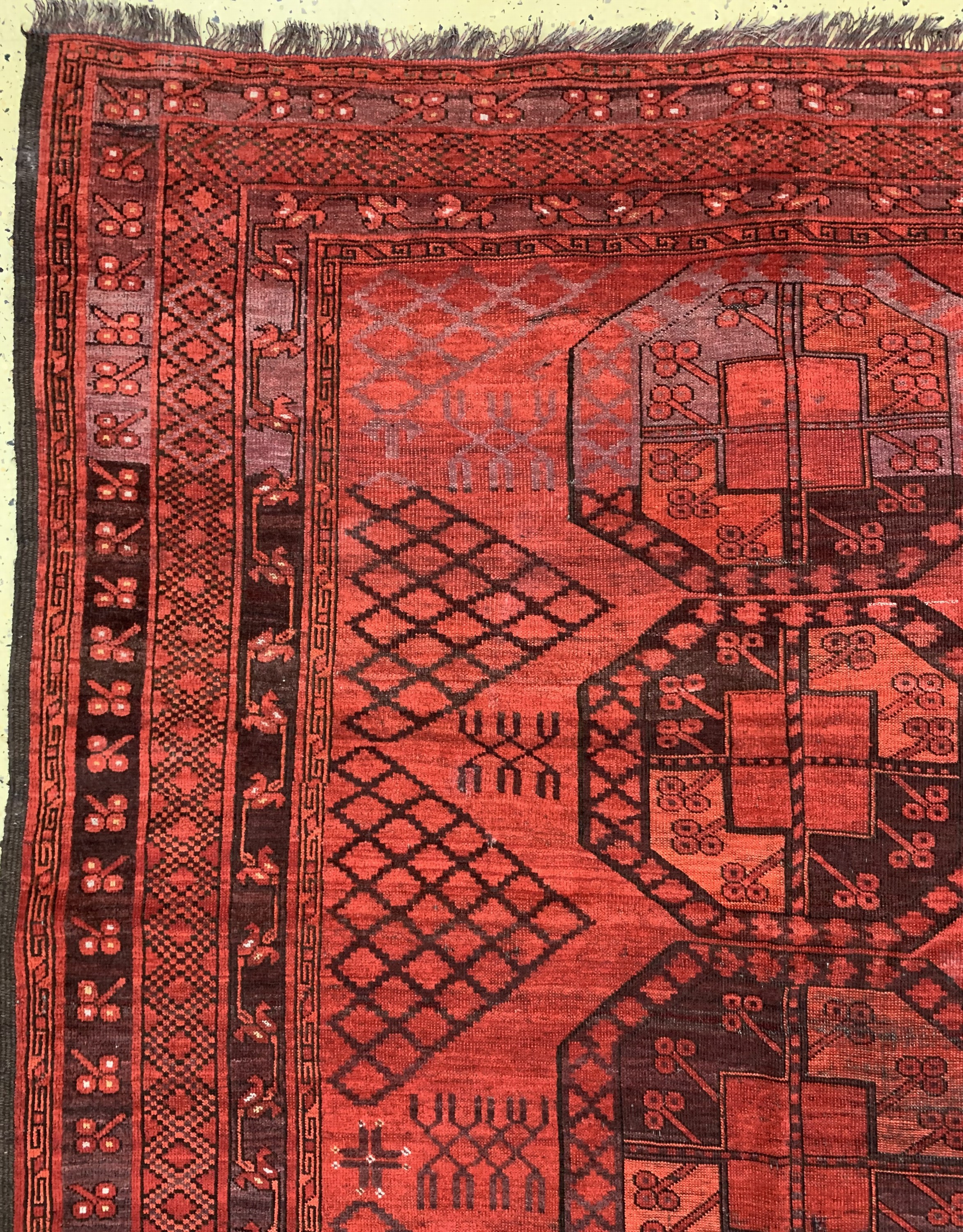 Detail c: Antiker Ersari, Turkmenistan, um 1900, Wolle auf Wolle, ca. 465 x 358 cm, EHZ: 3