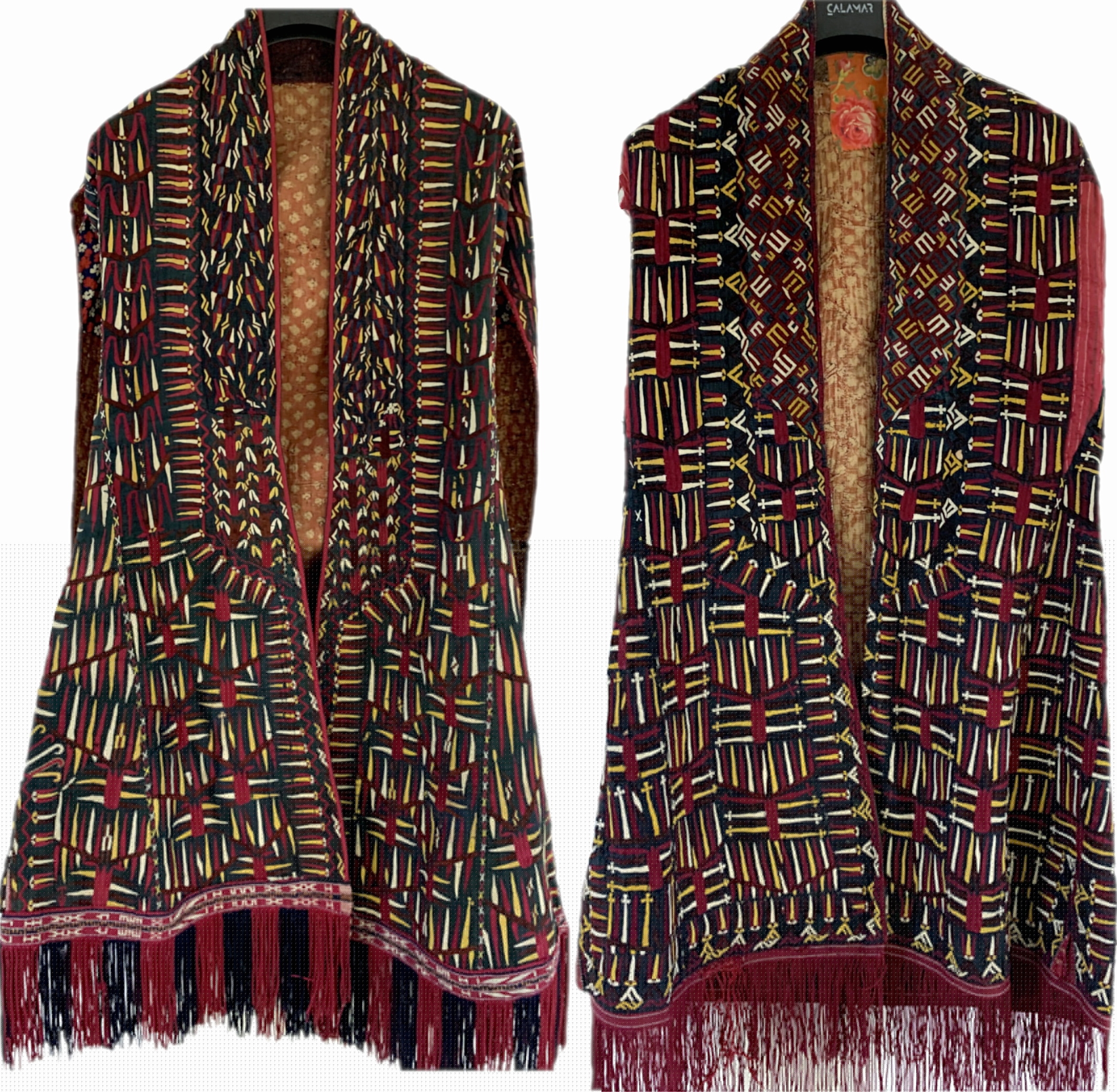 2 Lots Chirpi antik, Turkmenistan, um 1910/1920, Seidenstickerei, ca. 106 x 60 cm, EHZ: 2