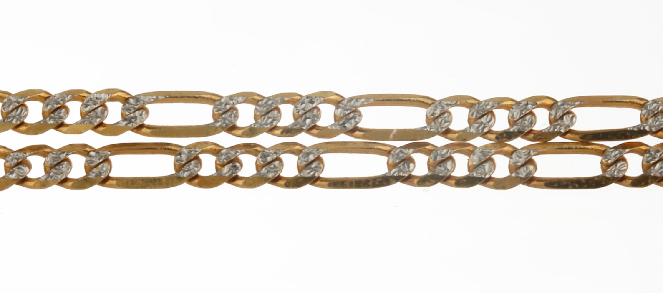 Detail b: 14 kt Gold Chrysopras-Anhänger an 18 kt Gold Kette, GG 585/000 gepr., GG/WG 750/000, schlichter Anhänger mit ovalem Chrysopras- Cabochon, Kette, ...