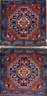 26727335a - Konvolut aus 8 Poschti & Taschenfront, Persien, um 1920/1940, Wolle auf Wolle & Baumwolle, ca. 60 x 55 cm, EHZ: 3