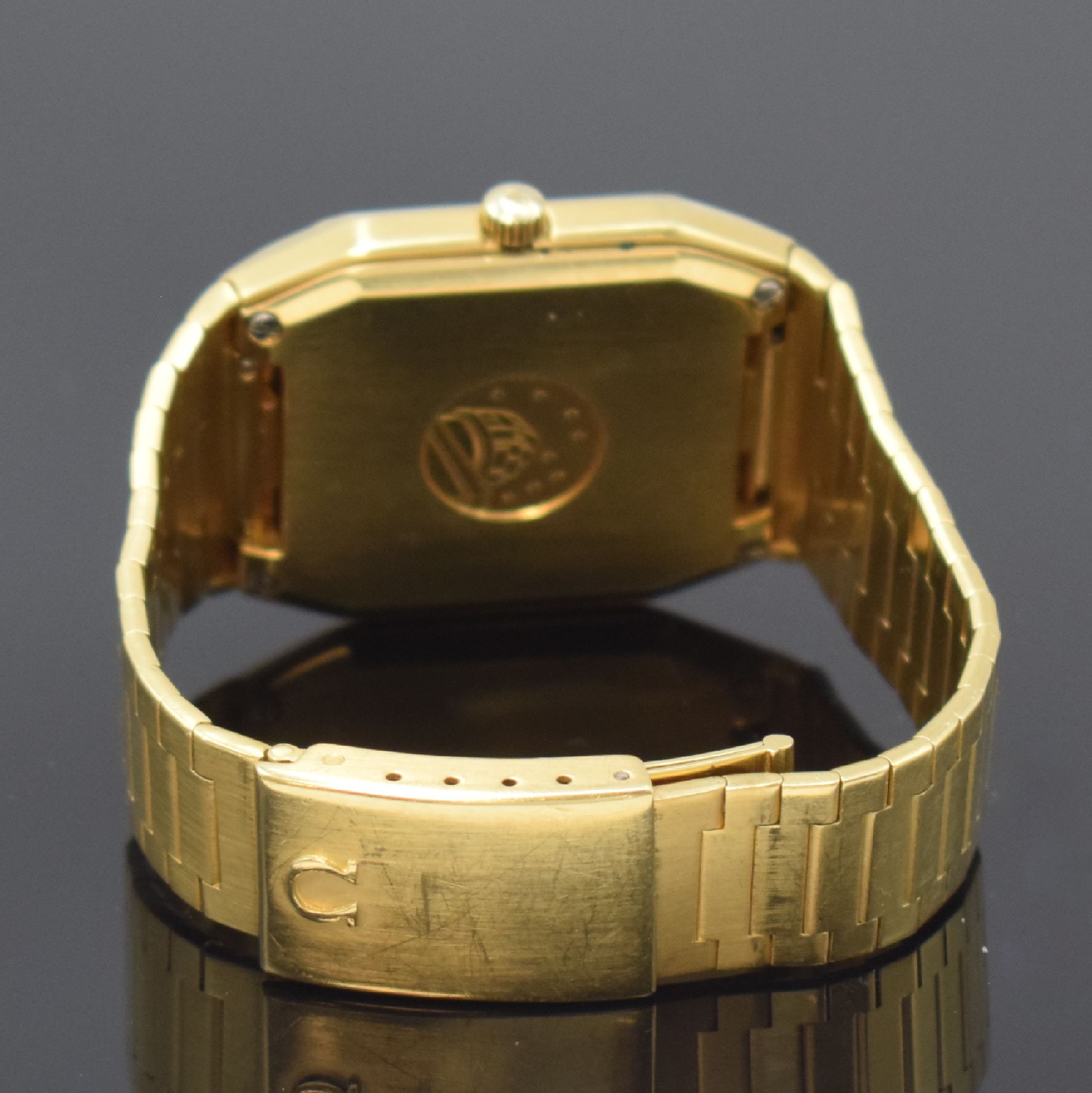Detail b: OMEGA Constellation Chronometer seltene Herrenarmbanduhr in GG 750/000 Referenz 168.0062, Automatik, Schweiz um 1973, massives, 2-teil. Geh., Boden ...
