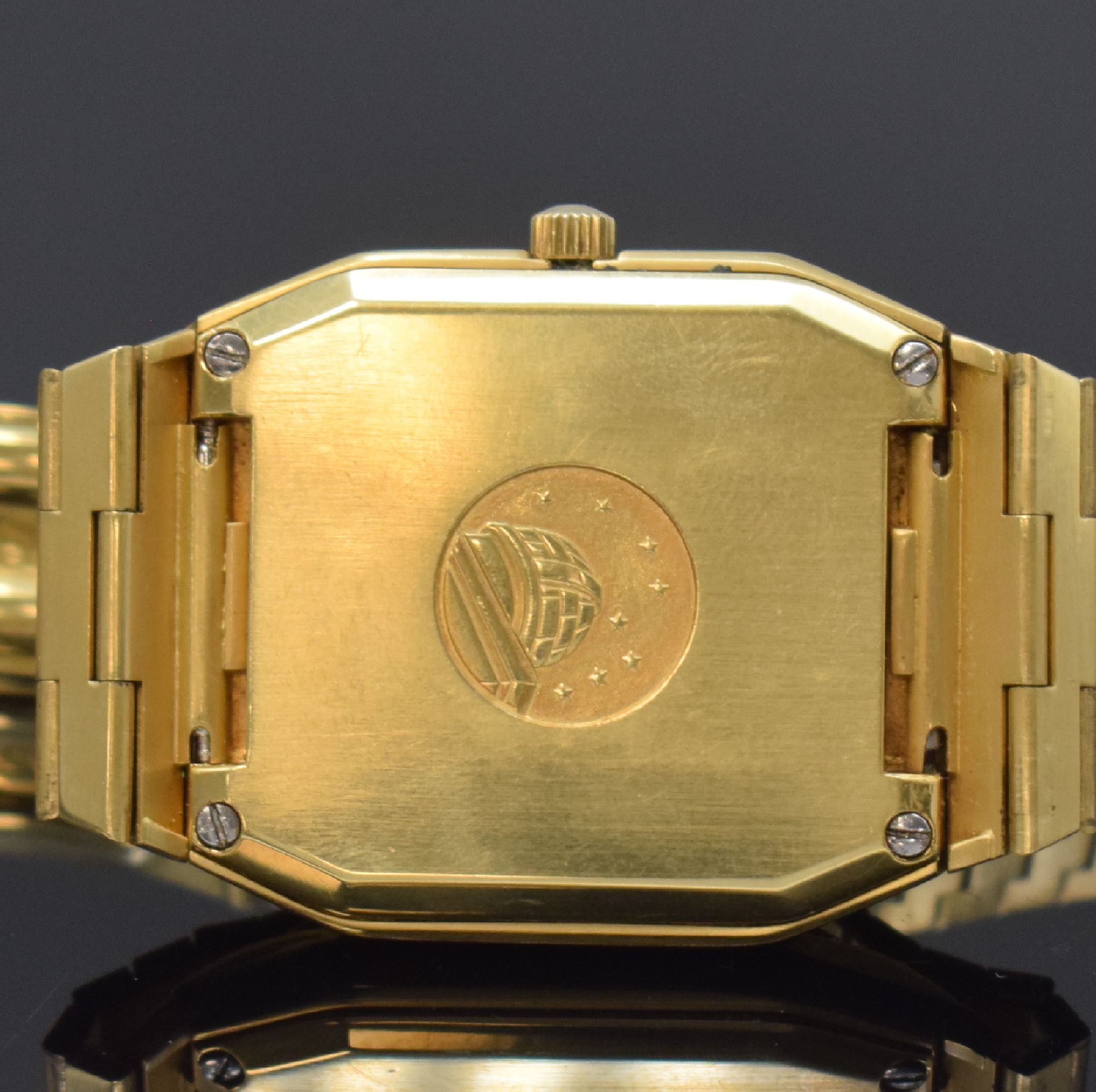 Detail e: OMEGA Constellation Chronometer seltene Herrenarmbanduhr in GG 750/000 Referenz 168.0062, Automatik, Schweiz um 1973, massives, 2-teil. Geh., Boden ...
