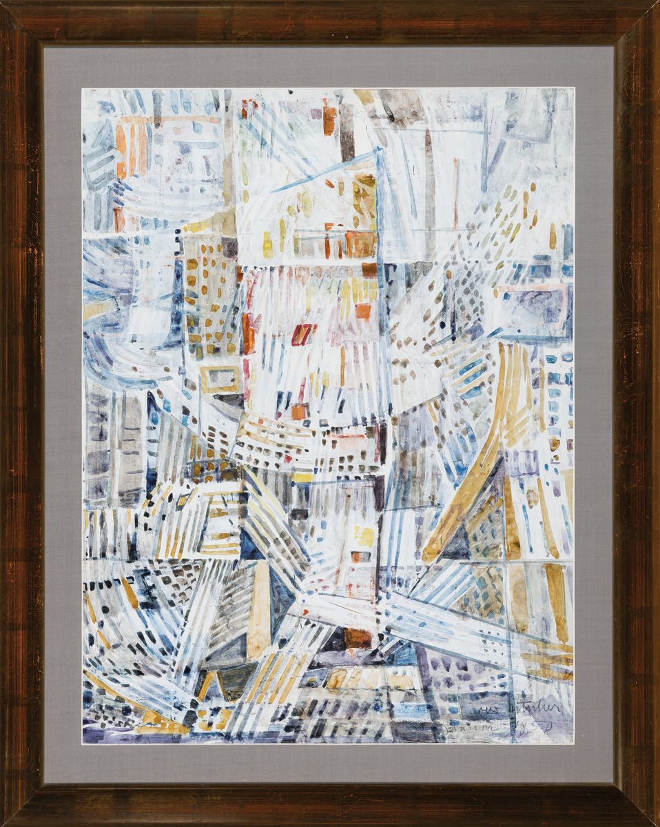 Detail m: Otto Ditscher, 1904-1987 Neuhofen, 2 abstrakte Kompositionen, Aquarell auf Papier, beide rechts unten signiert und dat. 58, je ca. 62x46cm, PP, ...