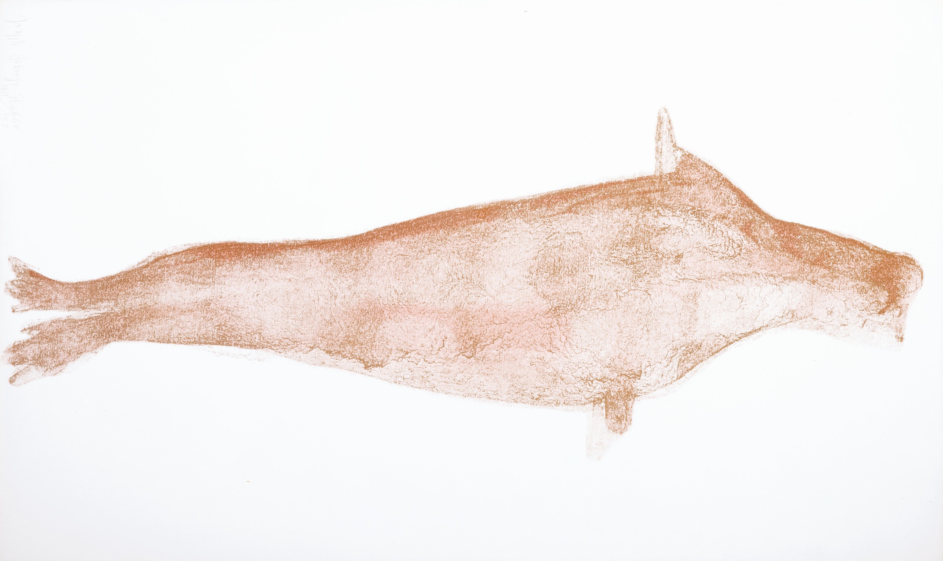 Joseph Beuys, Kleve 1921 - 1986 Düsseldorf, "Robbe", Farblithographie auf Papier, betitelt und num. 41/150, handsigniert, ca. 103 x 63 cm, ...