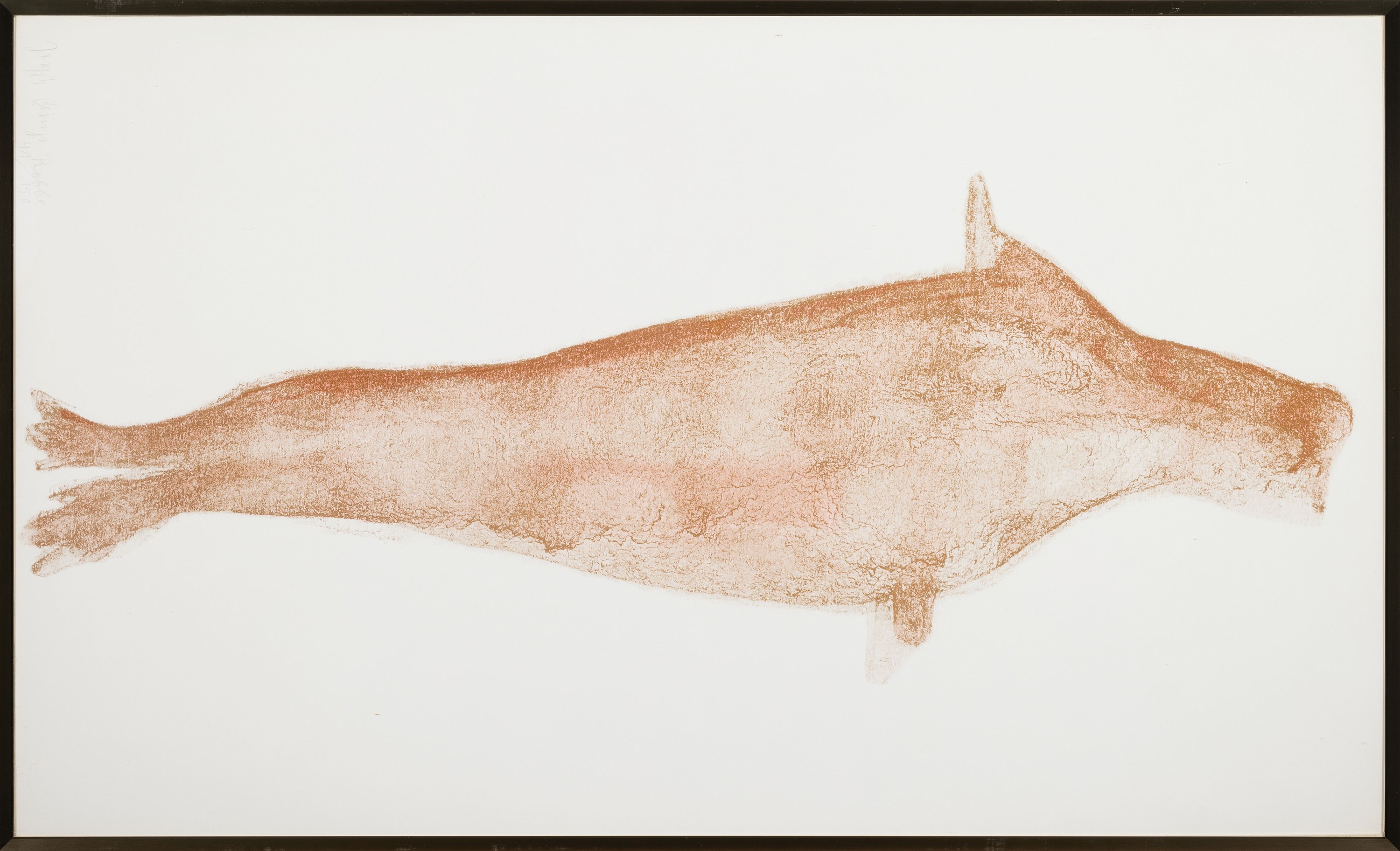 Detail k: Joseph Beuys, Kleve 1921 - 1986 Düsseldorf, "Robbe", Farblithographie auf Papier, betitelt und num. 41/150, handsigniert, ca. 103 x 63 cm, ...