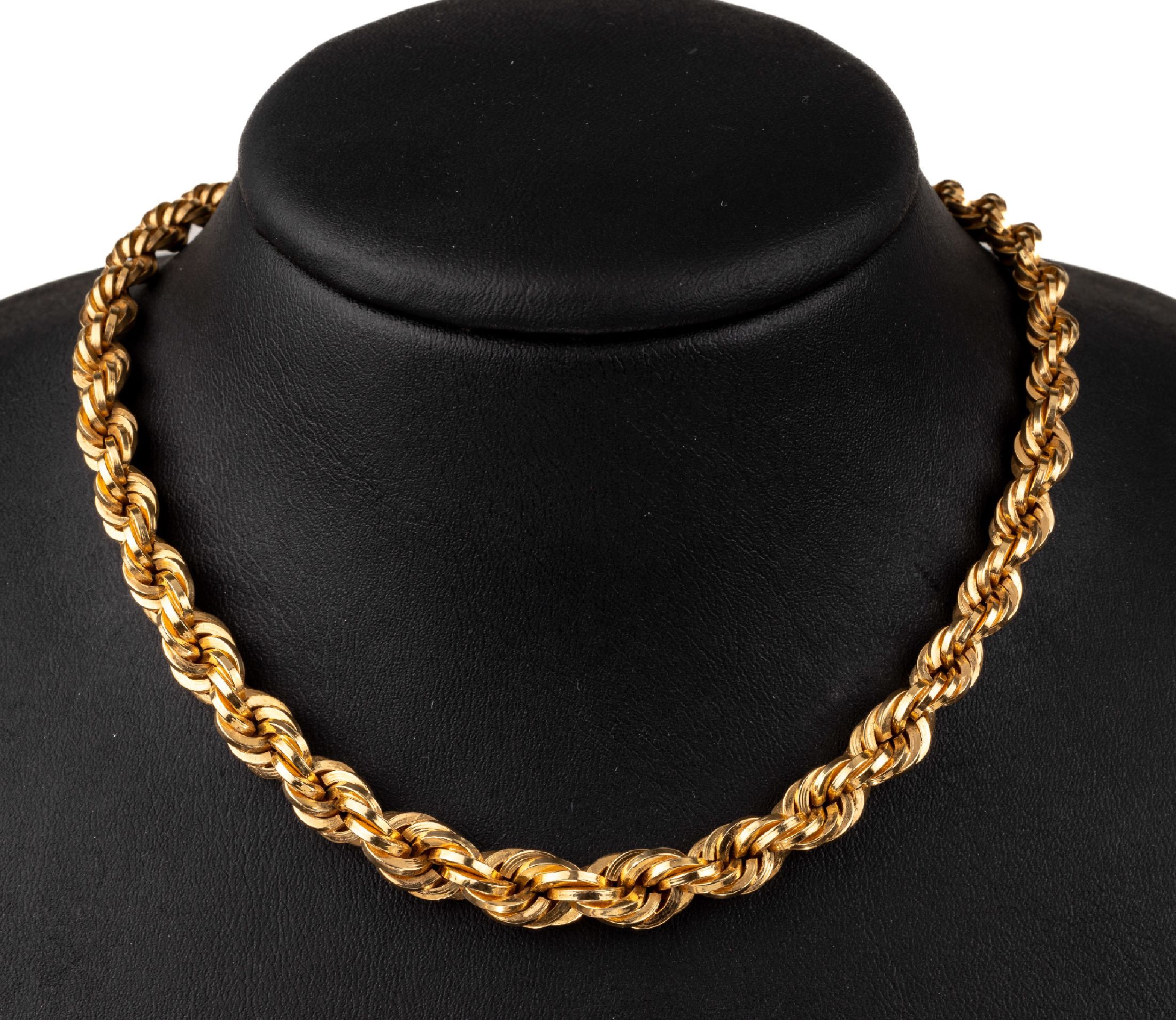 14 kt Gold Kordelkette, GG 585/000, gepr., L ca. 43 cm, verlaufend, ca. 23.1 g