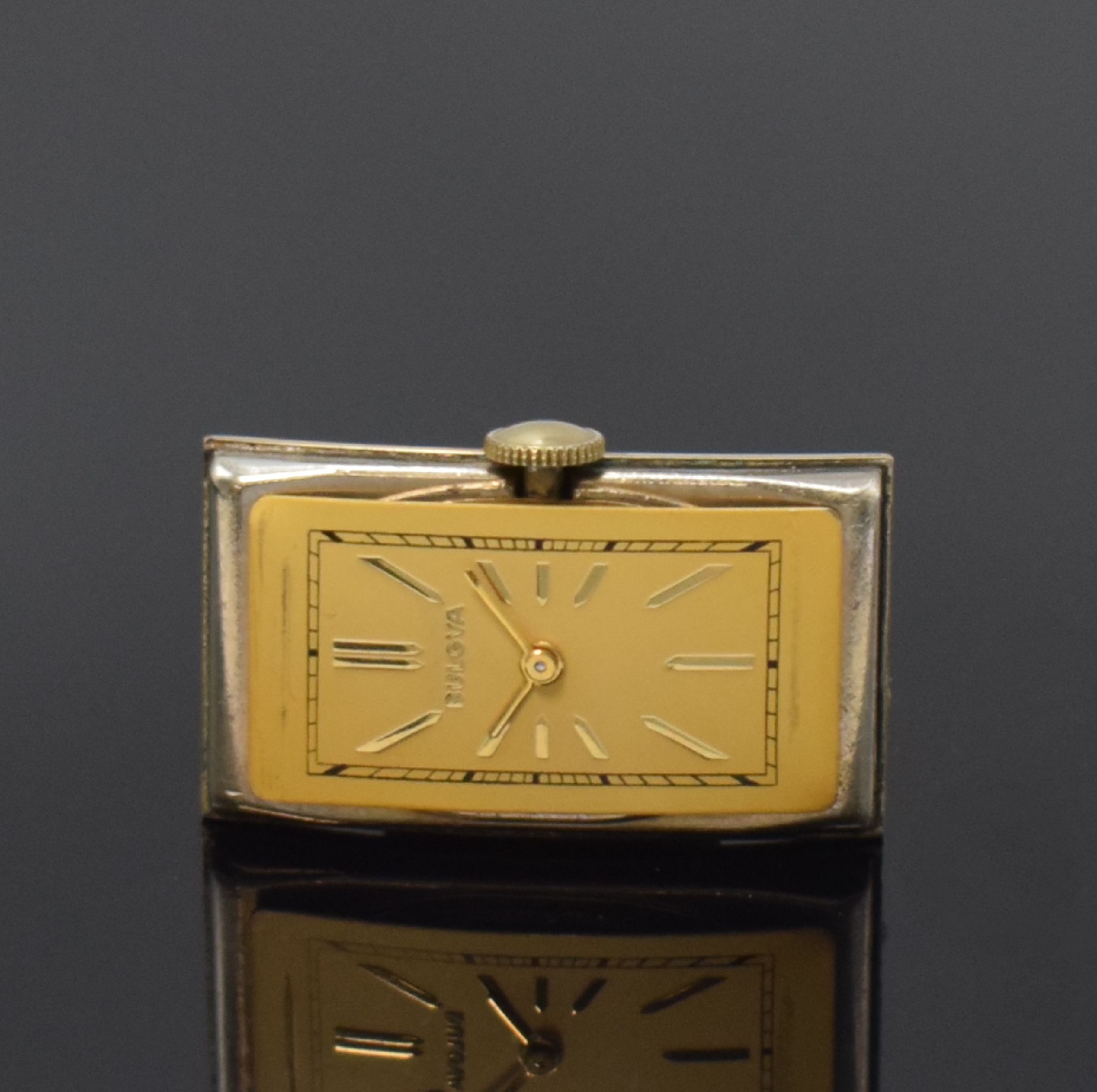 Detail g: BULOVA Drivers und 3 weitere vergoldete Armbanduhren, USA um 1940, Handaufzug, 2- tlg. Gehäuse m. aufgedr. Böden, 1 x m. Monogramm-Grav., 3 x 10k ...