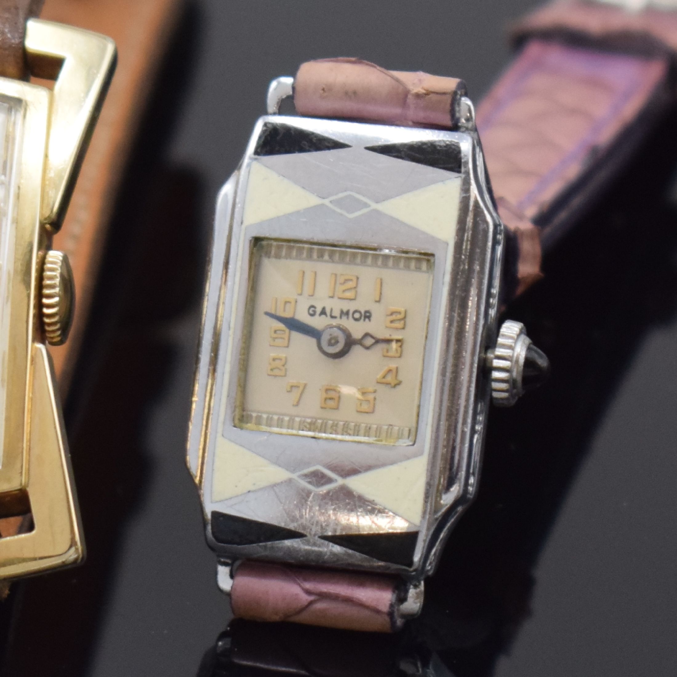 Detail a: ELGIN / GALMOR 3 Armbanduhren, USA um 1930 - 1950, Handaufzug, 1) LORD ELGIN, 2-tlg. 14k gold-filled Geh., Boden aufgedr., silb. Zifferbl. pat., ...