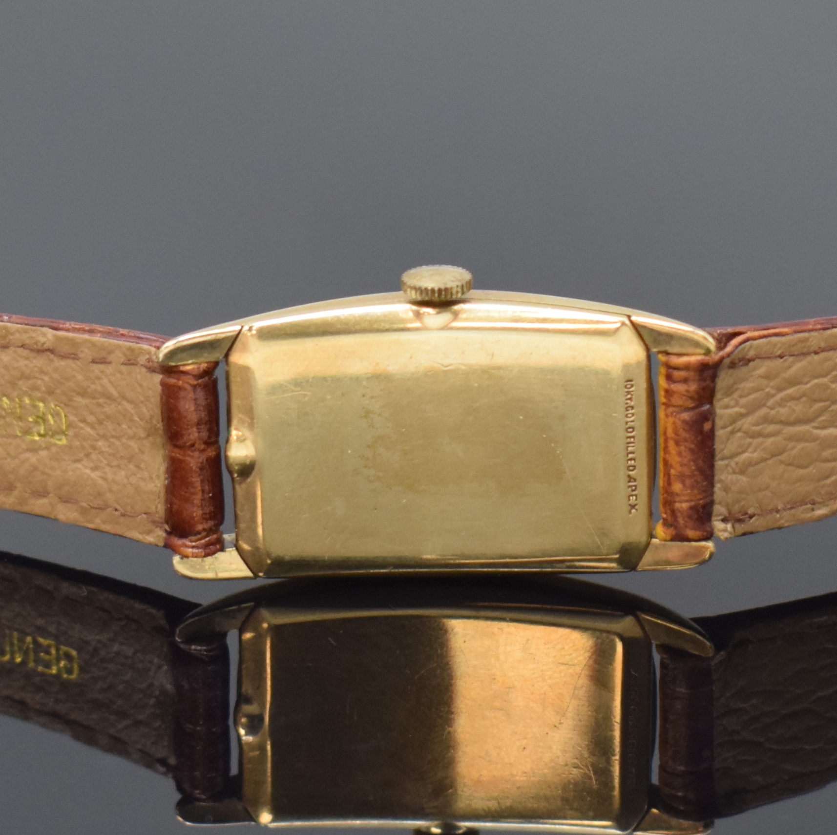Detail d: WALTHAM 3 rechteckige gold-filled Armbanduhren, USA um 1930 - 1940, Handaufzug, 2-tlg. Geh. m. aufgedr. Böden, silb. Zifferblätter rest., Zeiger ...