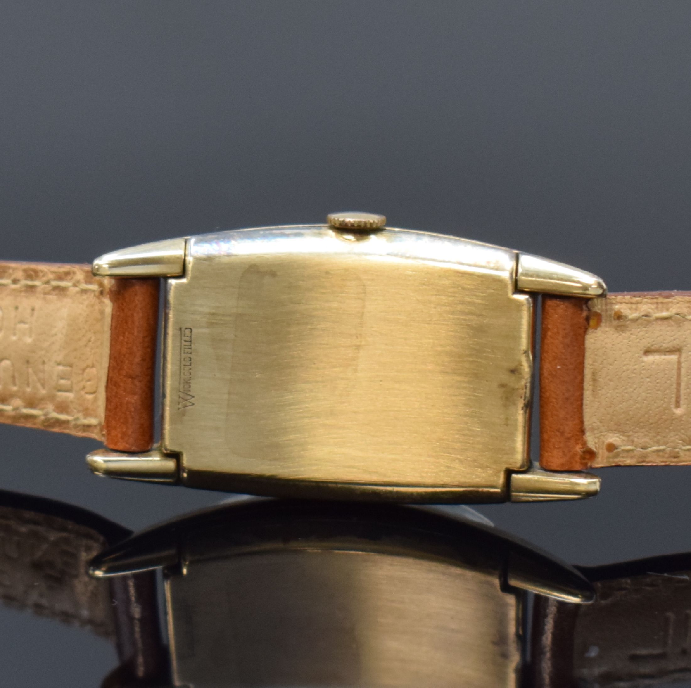 Detail a: GRUEN Curvex Precision 4 rechteckige Armbanduhren in goldfilled, Schweiz/USA um 1945, Handaufzug, 2-tlg. Geh., Böden aufgedr., 1) RG-filled, ...