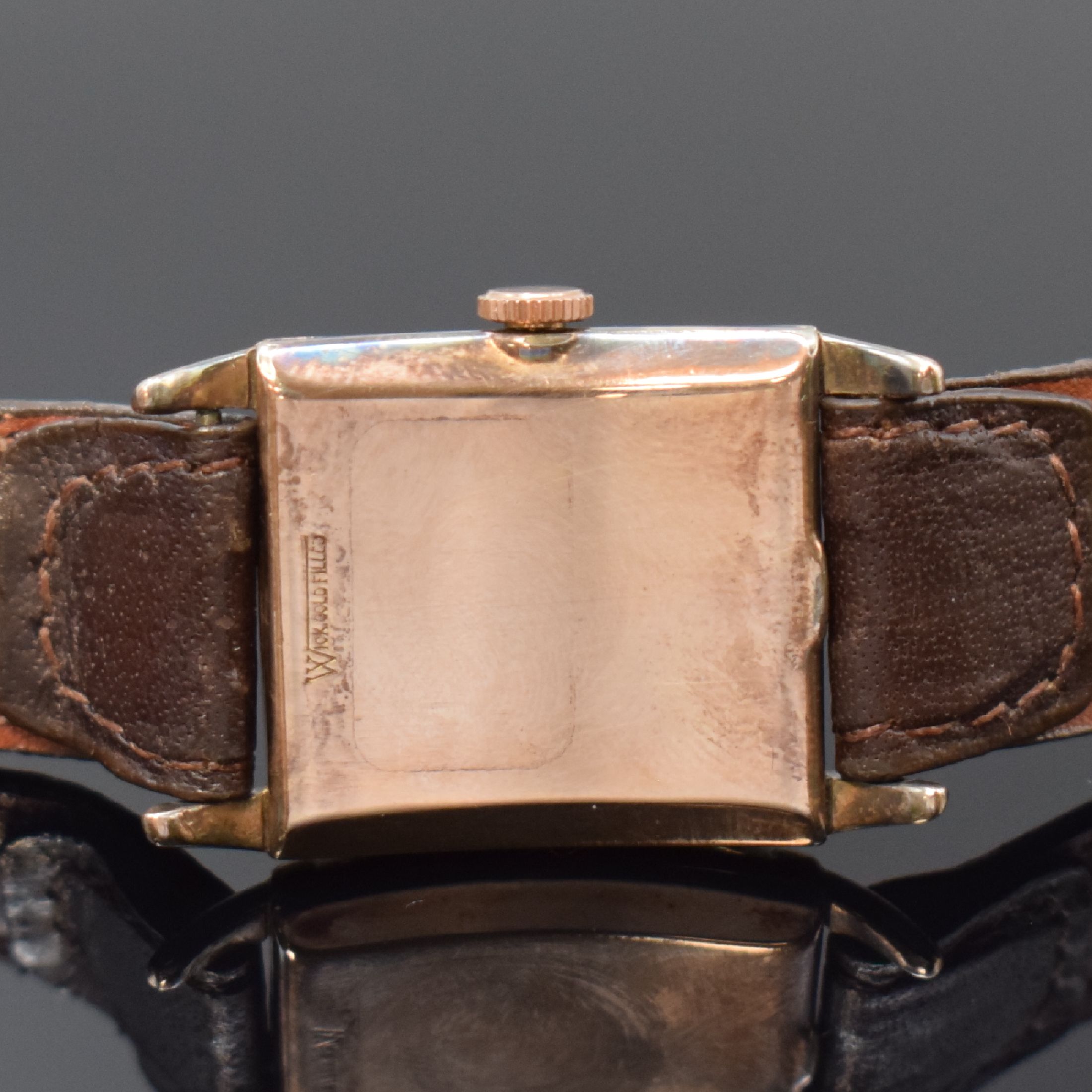 Detail g: GRUEN Curvex Precision 4 rechteckige Armbanduhren in goldfilled, Schweiz/USA um 1945, Handaufzug, 2-tlg. Geh., Böden aufgedr., 1) RG-filled, ...