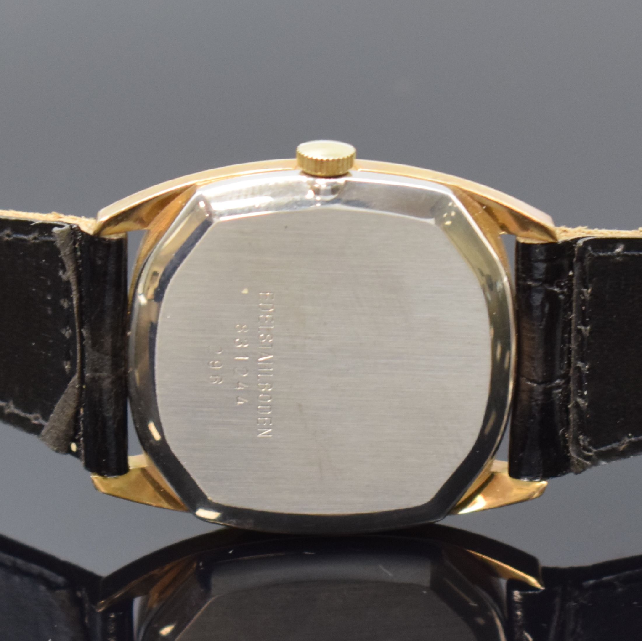 Detail i: DUGENA 6 vergoldete Armbanduhren aus Lagerbestand, Schweiz um 1970, Handaufzug, 2-tlg. Geh. m. Stahlboden, 4 x aufgedr., 2 x verschr., verschiedene ...