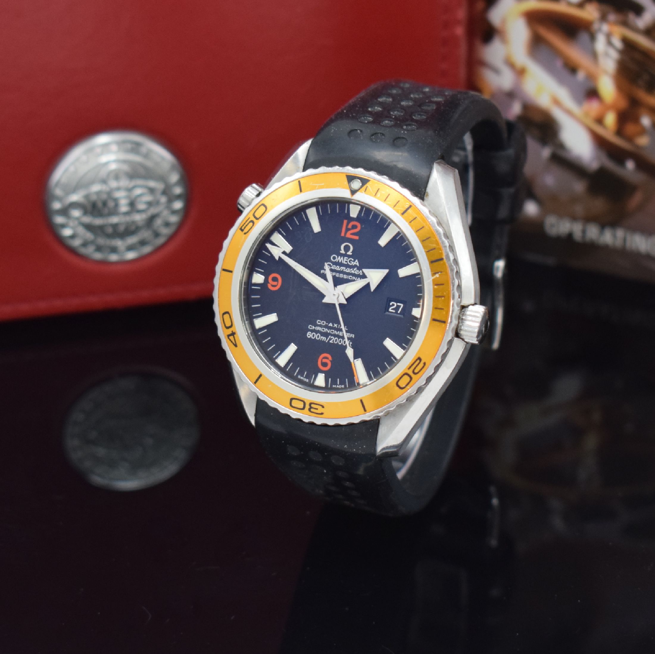 OMEGA Herrenarmbanduhr Seamaster Professional Planet Ocean Co-Axial Chronometer Referenz 168.1652, Automatik, Schweiz um 2005, Edelstahlgeh., Boden, ...