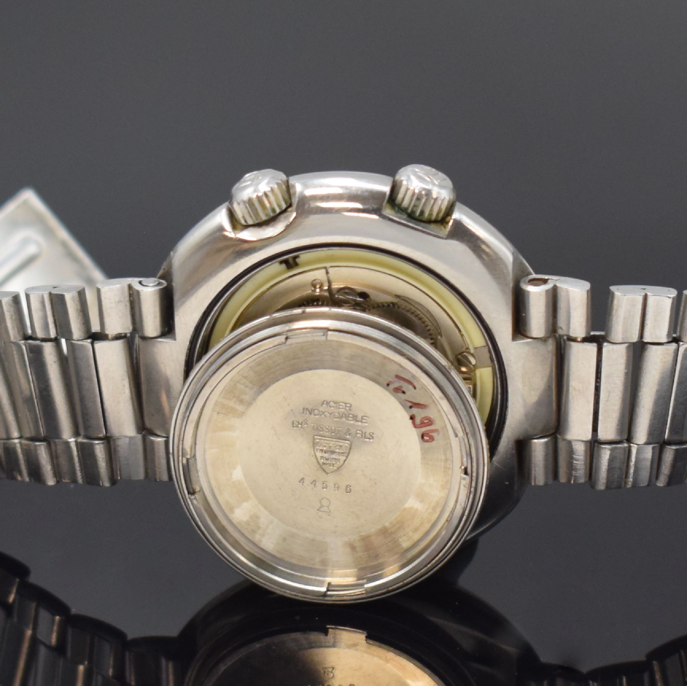 Detail f: TISSOT Navigator T12 Herrenarmbanduhr mit Weltzeitanzeige Referenz 44596, Schweiz um 1970, Automatik, massives Edelstahlgeh. inkl. neutr. Gliederband ...
