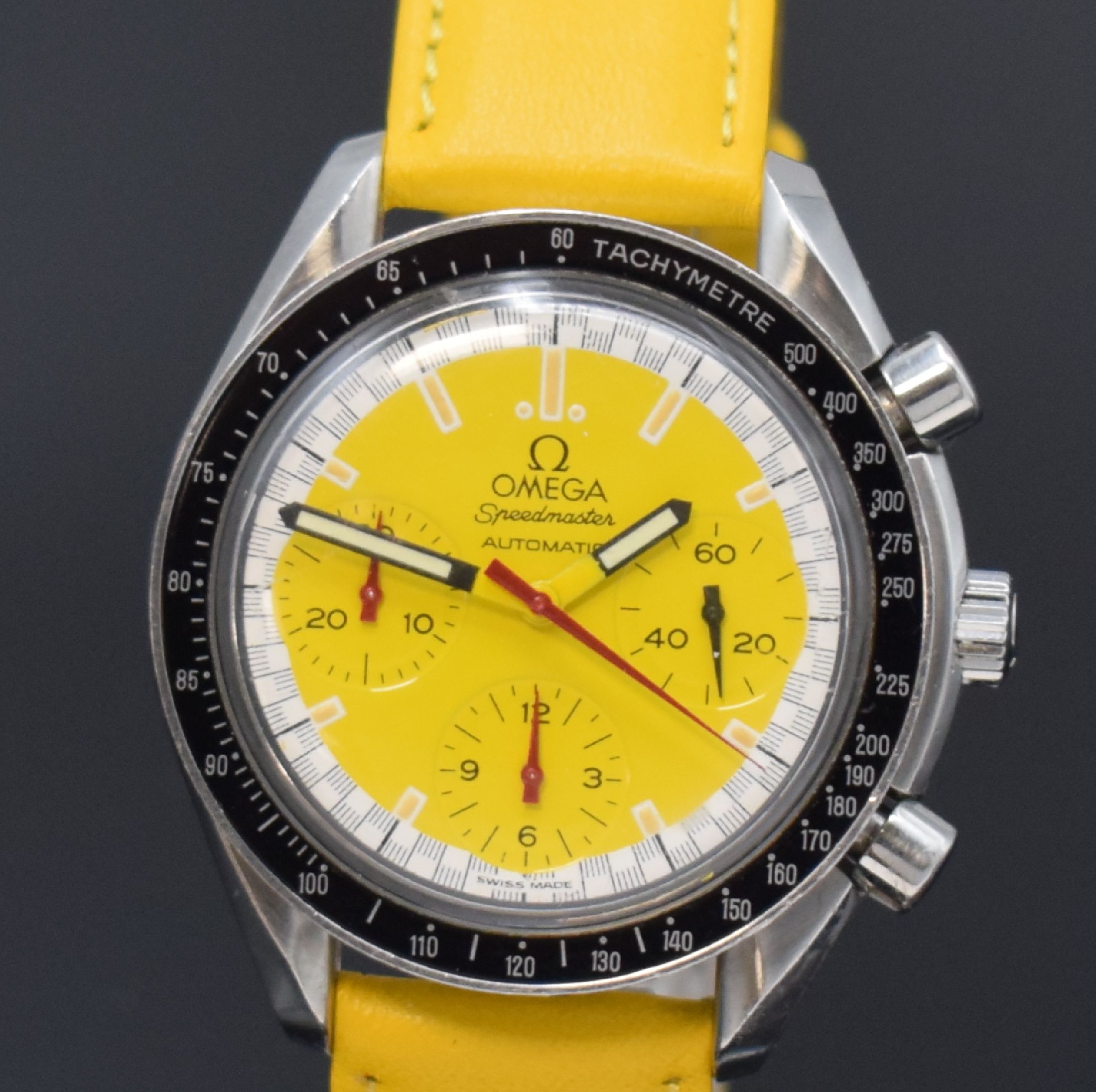 Detail a: OMEGA Herrenarmbanduhr Serie Speedmaster Sonderedition Michael Schumacher Referenz 175 0032.1/175 0033.1, Schweiz um 1996, Automatik, Edelstahlgeh. ...